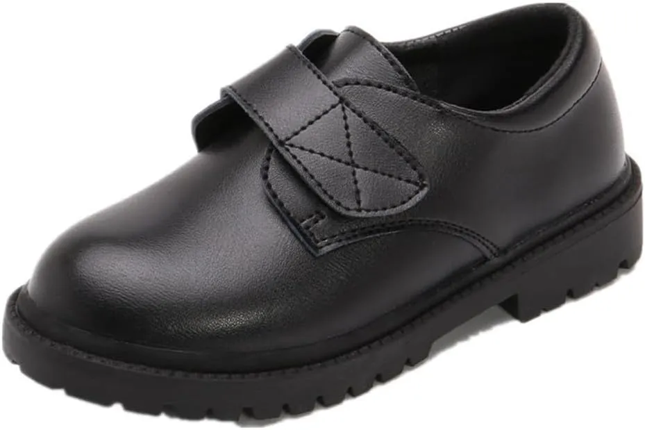 Kids Boys' Classic Lace-Up Oxford School Uniform Dress Shoes for Church Wedding Party Performance (Black 207, Big Kid, 4, Numeric, US Footwear Size System, Medium)