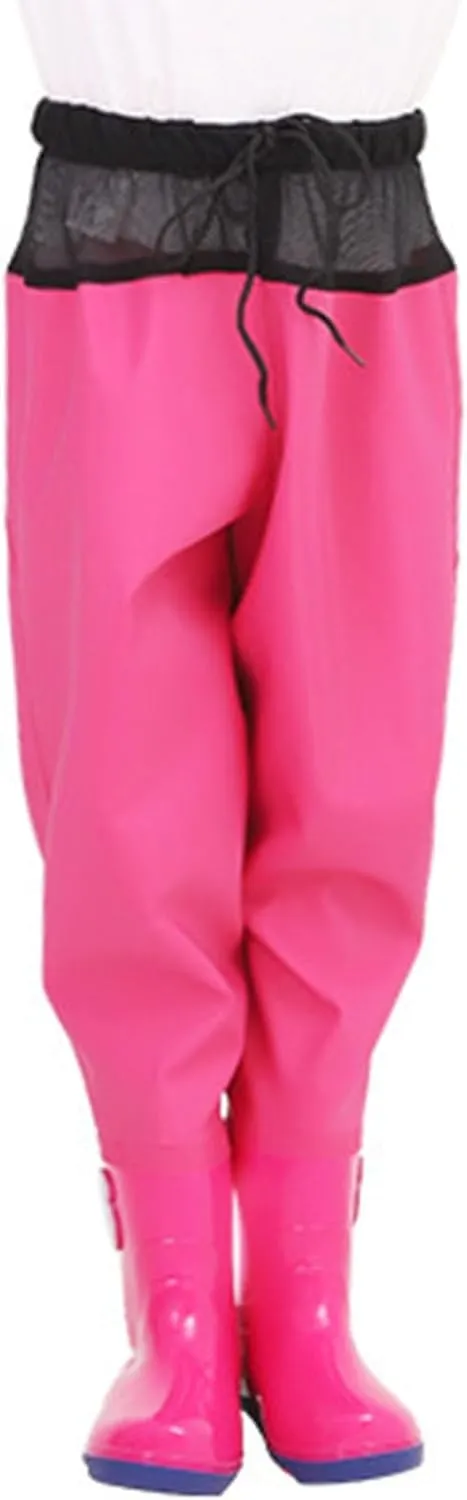 Kids Waders Rain Pants Youth Fishing Waders for Toddler Children Boys Girls Water Proof Hunting Waders with Rain Boots