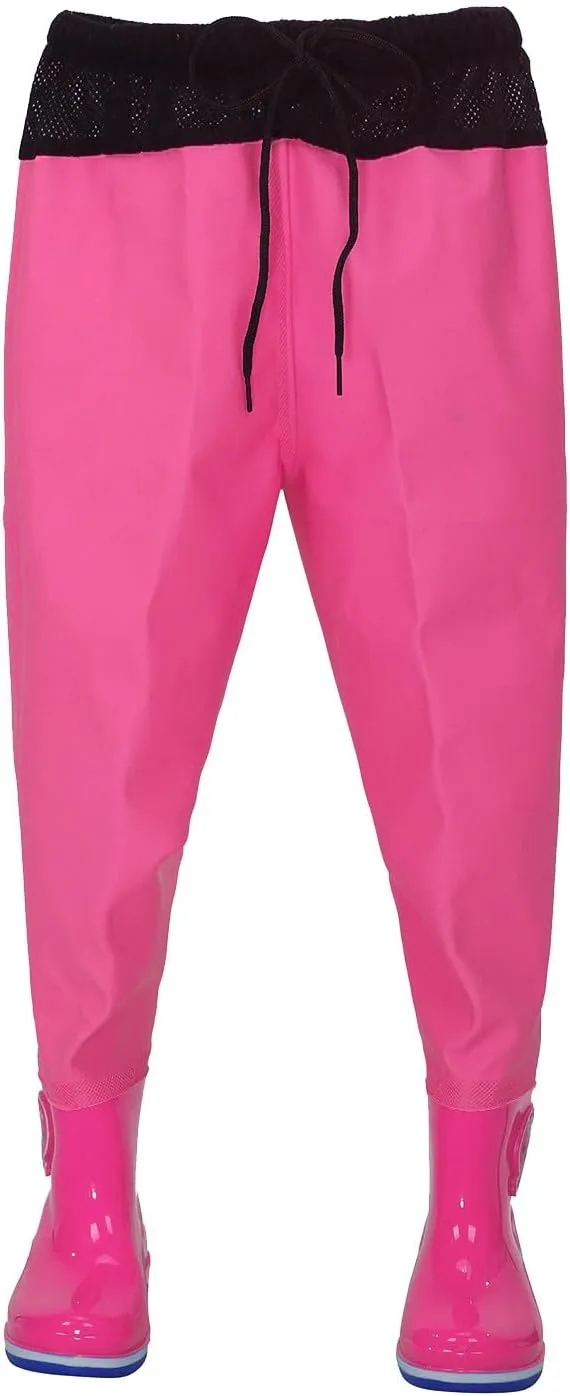 Kids Waders Rain Pants Youth Fishing Waders for Toddler Children Boys Girls Water Proof Hunting Waders with Rain Boots