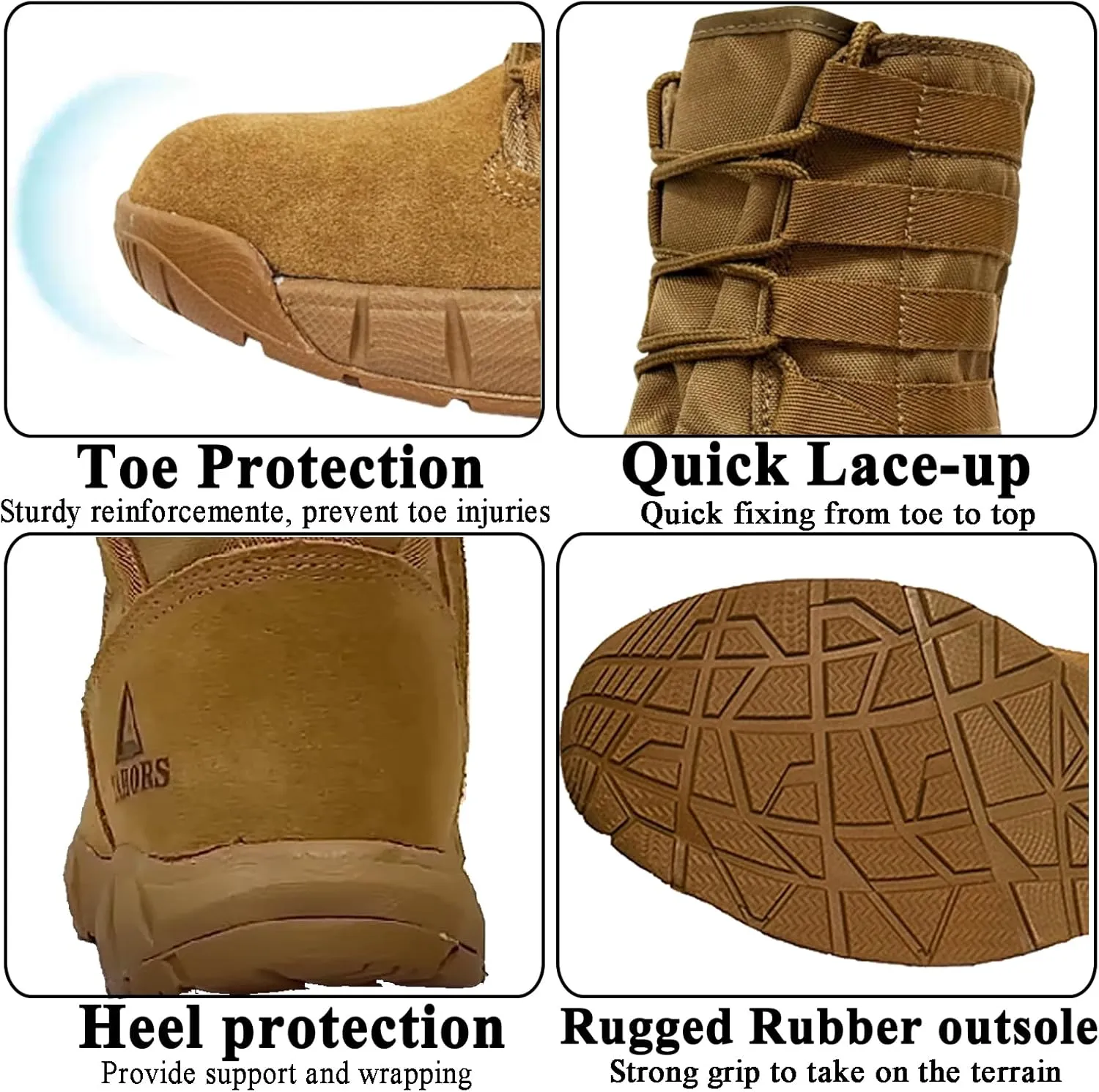 Lightweight Military Tactical Combat Boots Men Outdoor Hiking Desert Army Boots Breathable Male Jungle Shoes Man Side Zipper