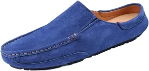 Loafers for Men Genuine Leather Suede Vamp Stitching Details Round Toe Flexible Lightweight Prom Slip On