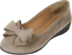 Low Wedges Sandals for Women Round Toe Bow Dress Comfortable Shoes Flats Slip On Wedding Party Outdoor Work Footwear