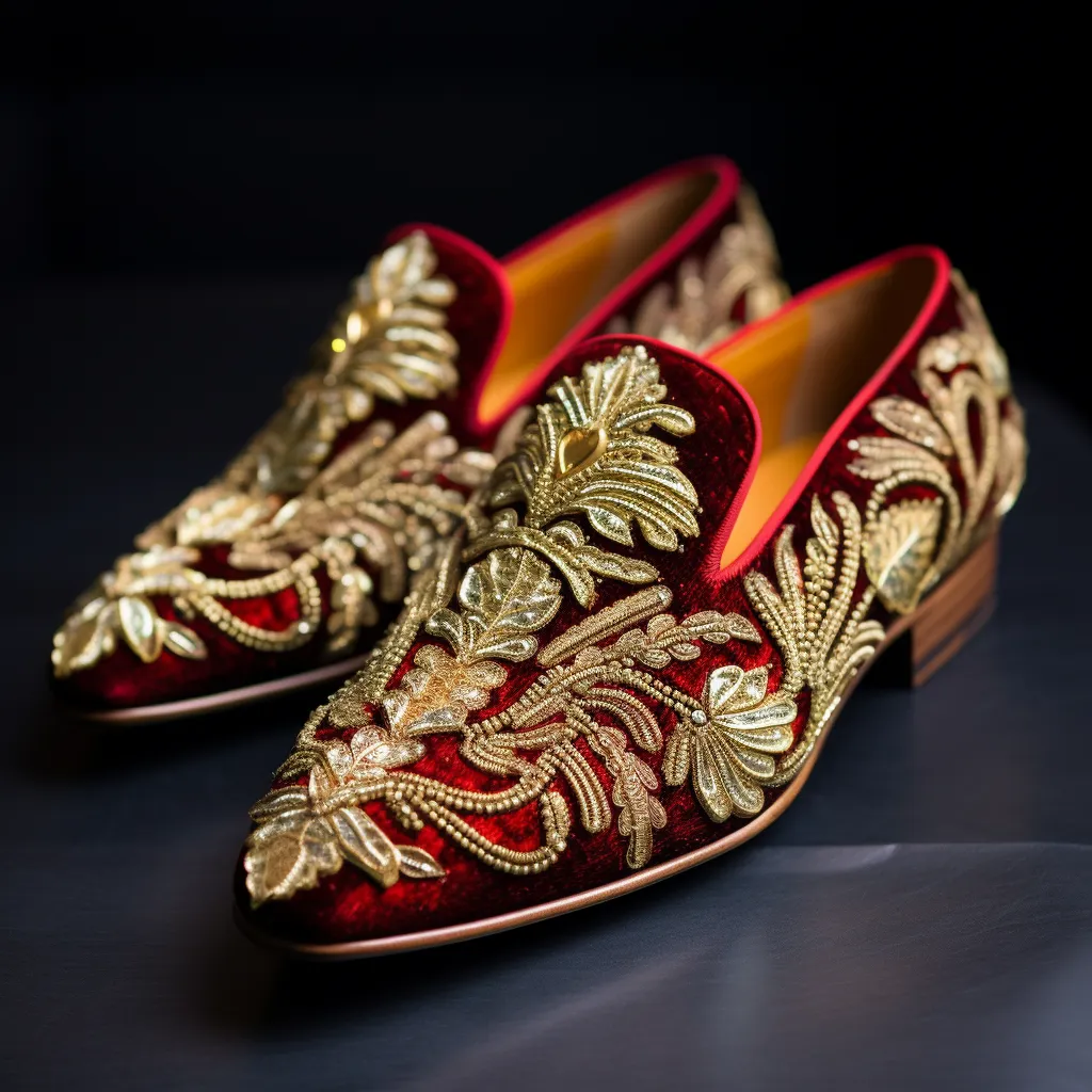 Luxury Edition - Artisian Made Maroon Velvet Hand Work Zardozi Peshawari Loafers | Wedding Shoes for Groom | Shoes for Haldi Mehendi Sangeet