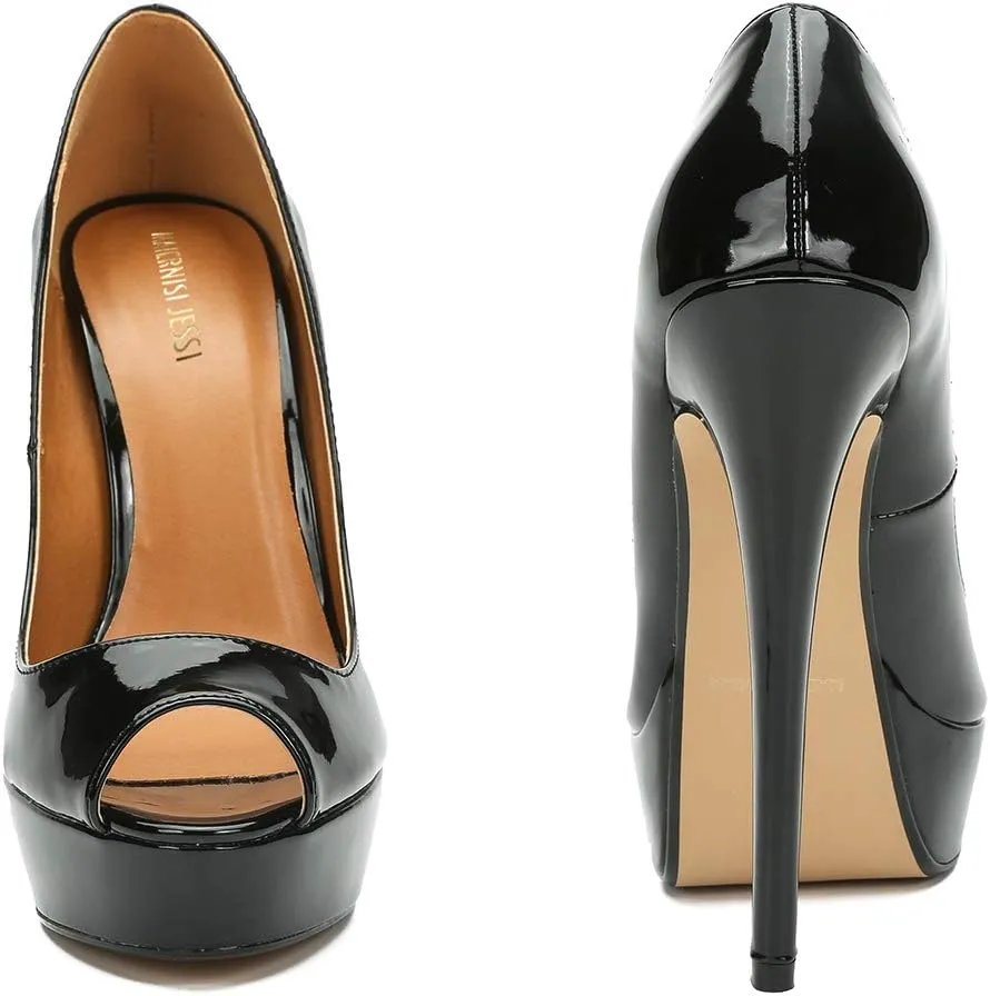 MAIERNISI JESSI Unisex Men's Women's Flatform High Heels Peep Toe Stiletto Pumps