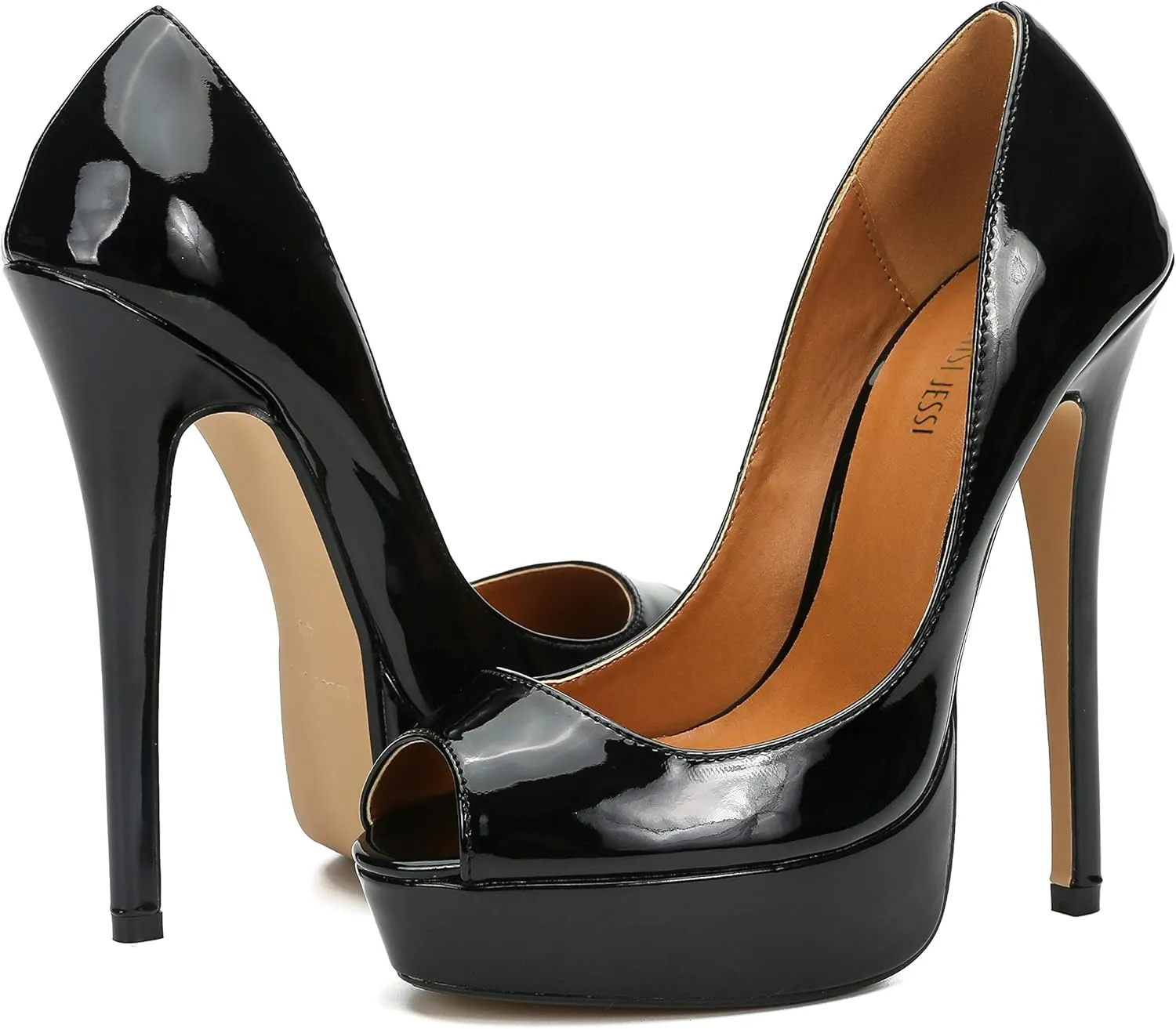 MAIERNISI JESSI Unisex Men's Women's Flatform High Heels Peep Toe Stiletto Pumps