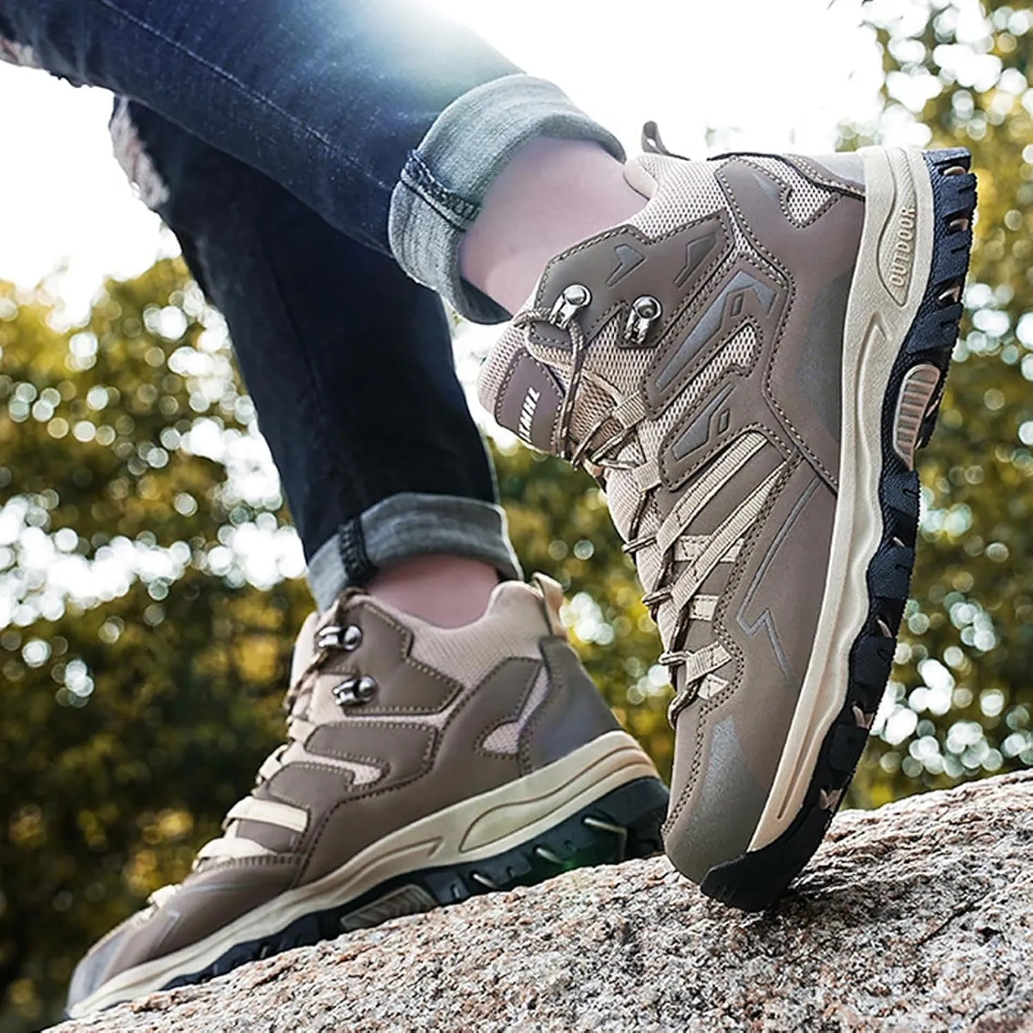 Men and Winter Hiking Shoes High Top Climbing Hiking Outdoor Casual Sports Shoes Outdoor Casual for Men