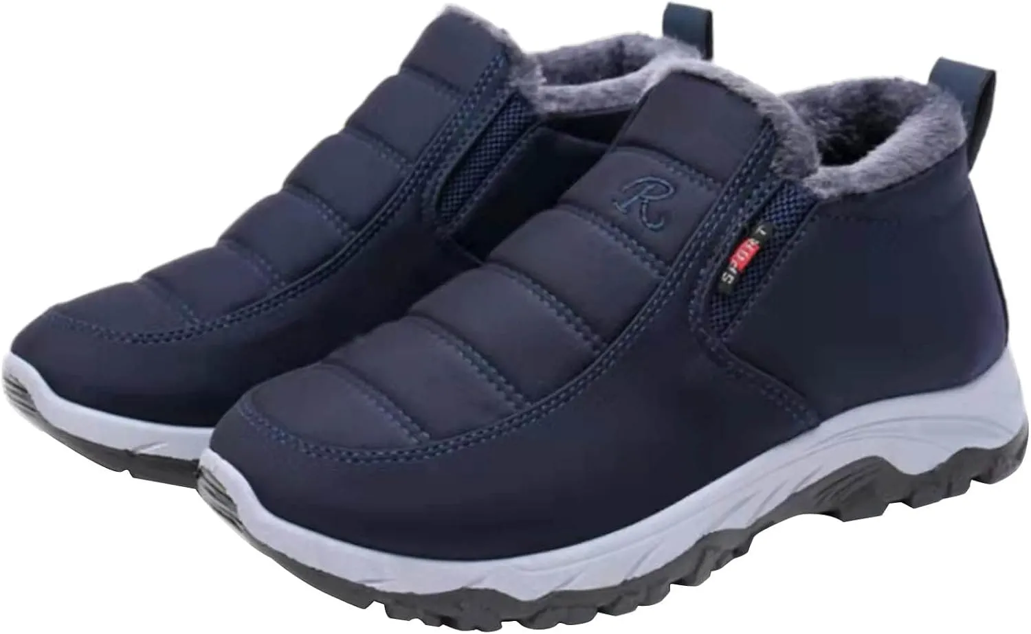 Men Snow Boots, Waterproof Fuzzy Boots Fleece Insulated Boots Outdoor Work Boots Men's Women's Winter Boots