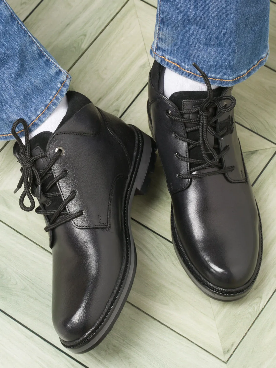 Men's Black Round Toe Casual Boot (ID1182)