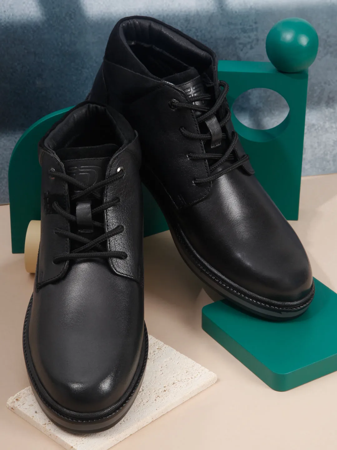 Men's Black Round Toe Casual Boot (ID1182)
