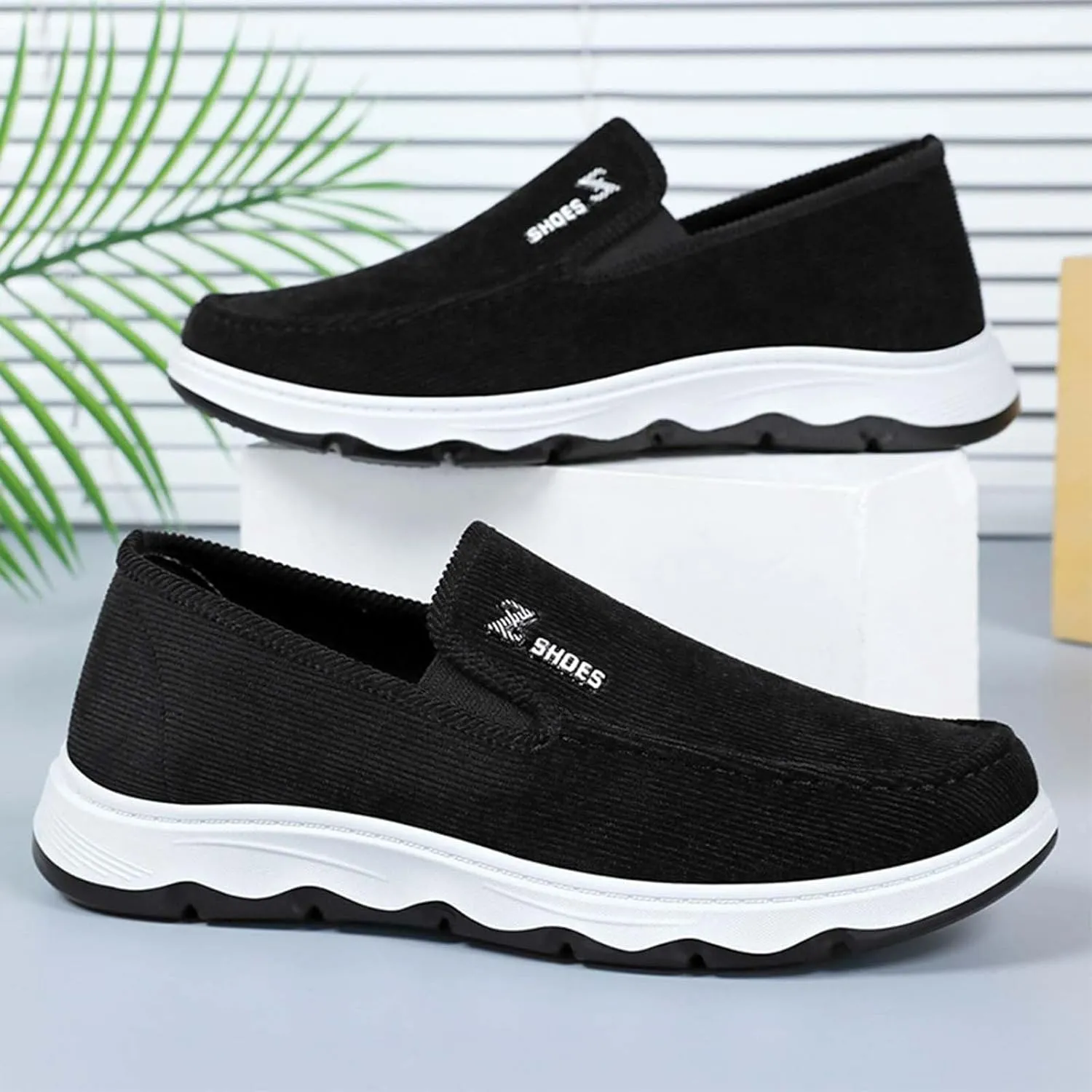 Men's Casual Slip on Walking Loafer Shoes -Mesh Tennis Work Sneakers Sports Gym Running Shoe Footwear