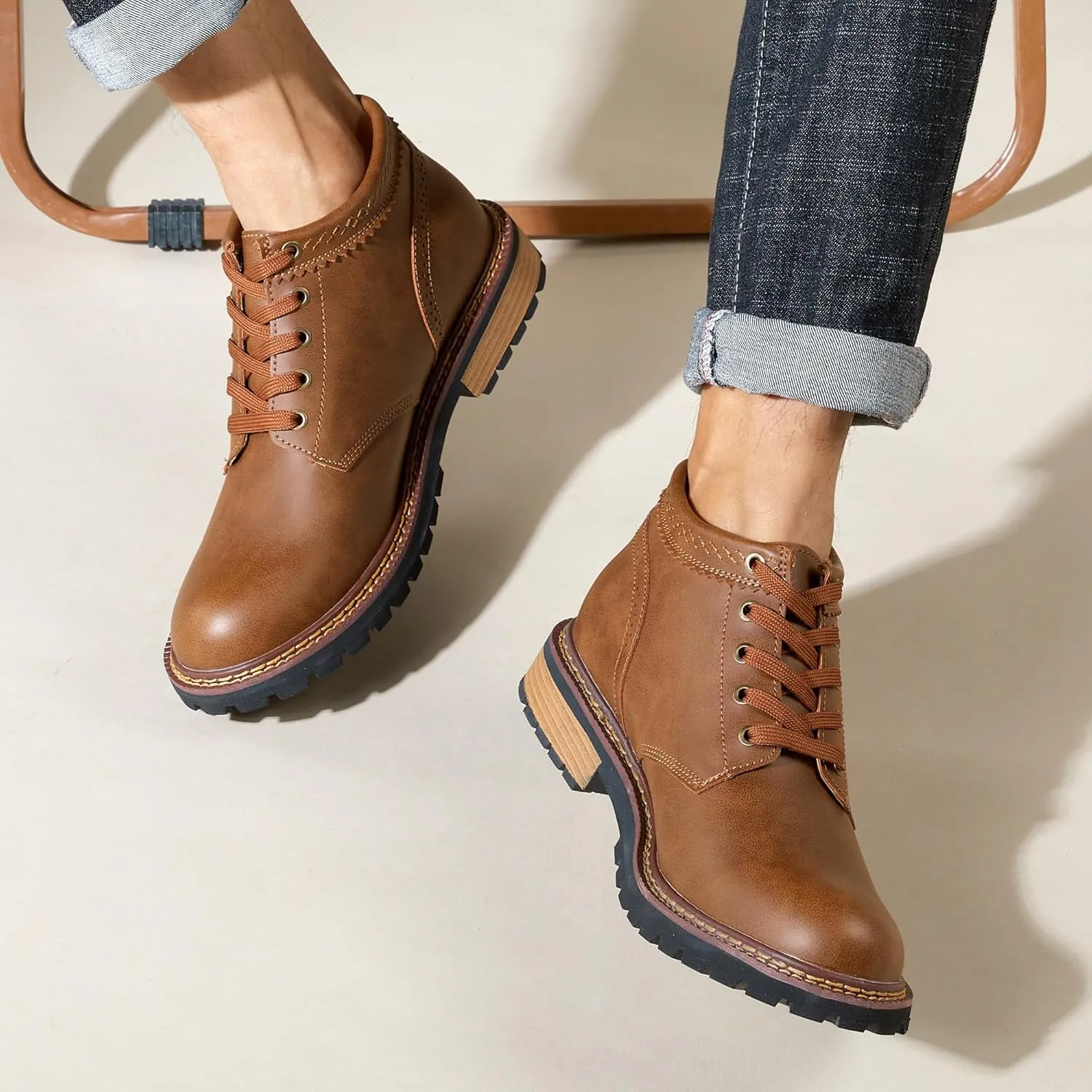 Men's Chelsea Ankle Boots Cowboy Boots Dress Casual Shoes Punk Rock Western Boots