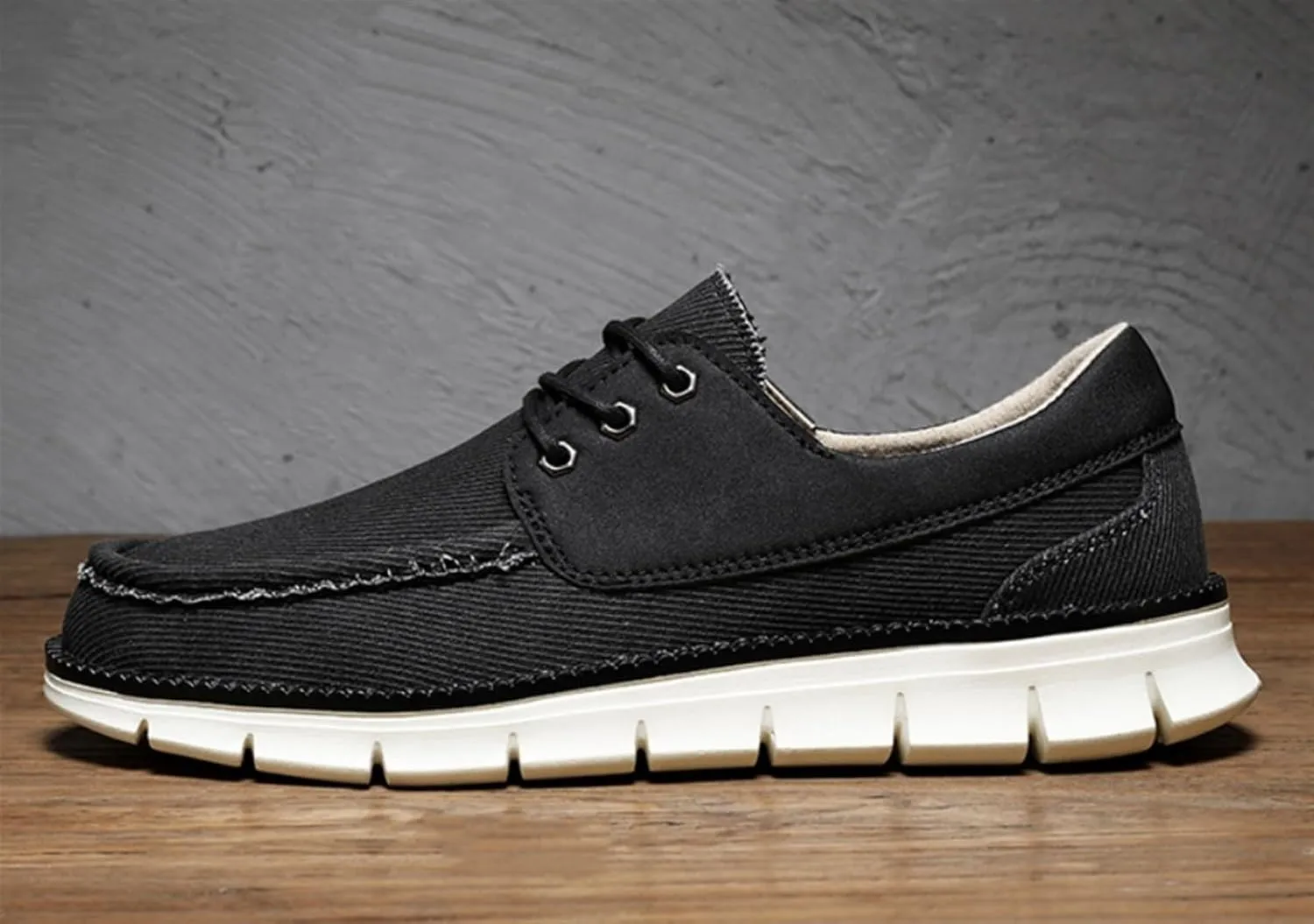 Mens Denim Lace Up Platform Derby Shoes Lightweight Breathable Casual Round Toe Non-Slip Walking Shoes Arch Support Skateboard Shoes Slip On Shoes Outdoor Fashion Casual Dress Sneakers for Men