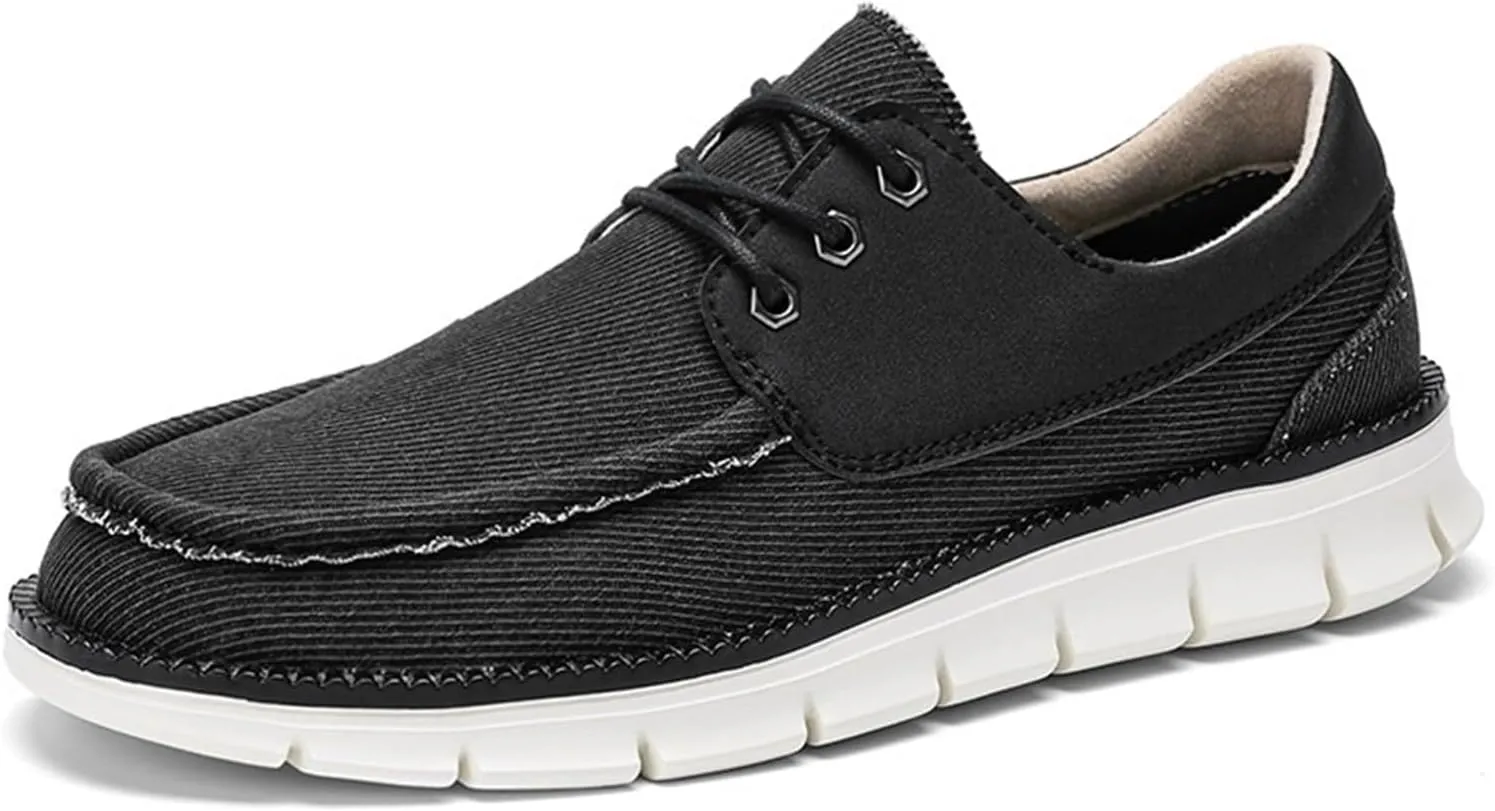 Mens Denim Lace Up Platform Derby Shoes Lightweight Breathable Casual Round Toe Non-Slip Walking Shoes Arch Support Skateboard Shoes Slip On Shoes Outdoor Fashion Casual Dress Sneakers for Men