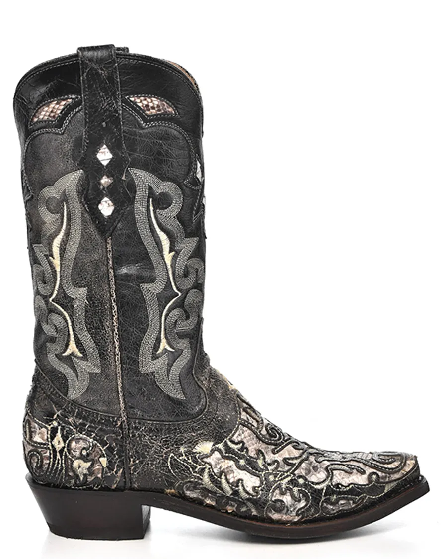 Men's Exotic Inlay Western Boots