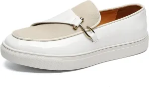 Men's Fashion Suede Leather Slip On Penny Loafers Casual Driving Shoes Flat Fashion Dress Sneakers Comfortable Round Toe Breathable Formal Shoes for Wedding Business