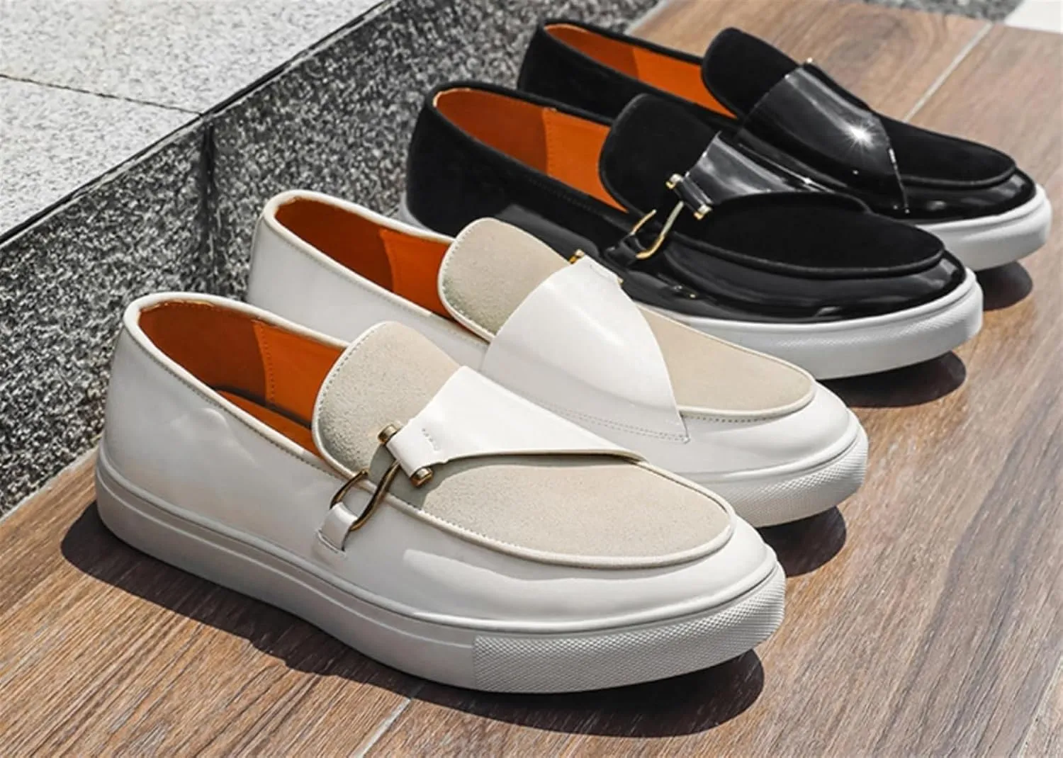 Men's Fashion Suede Leather Slip On Penny Loafers Casual Driving Shoes Flat Fashion Dress Sneakers Comfortable Round Toe Breathable Formal Shoes for Wedding Business