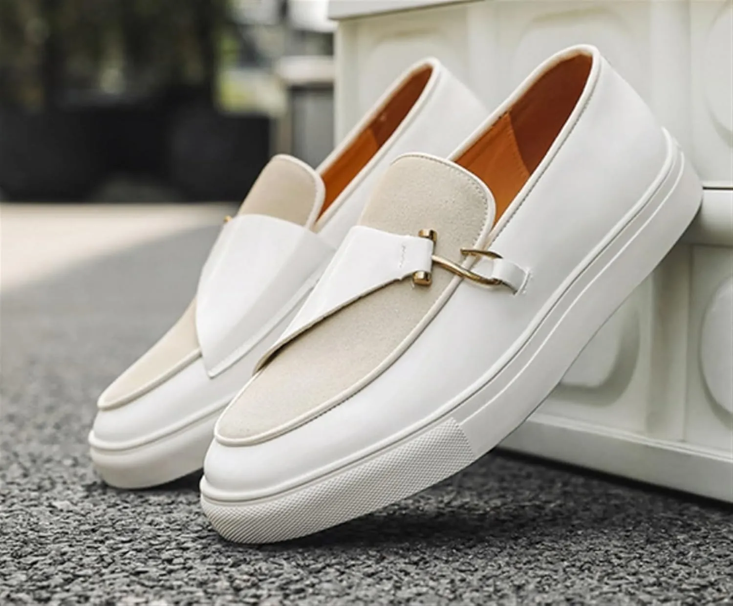 Men's Fashion Suede Leather Slip On Penny Loafers Casual Driving Shoes Flat Fashion Dress Sneakers Comfortable Round Toe Breathable Formal Shoes for Wedding Business