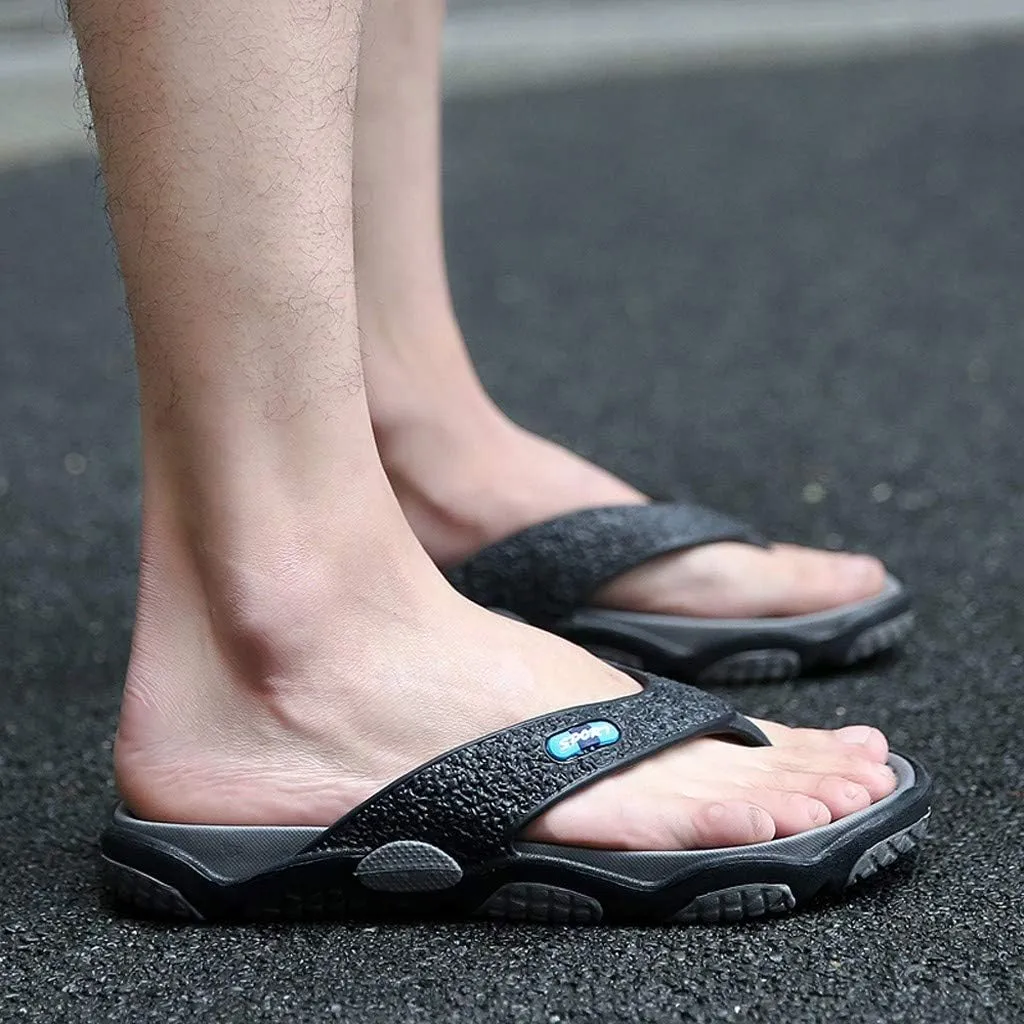Men's Flip Flops with Arch Support Men's Fashion Spliced soft Soled Flip Flops For Casual Outdoor Beach