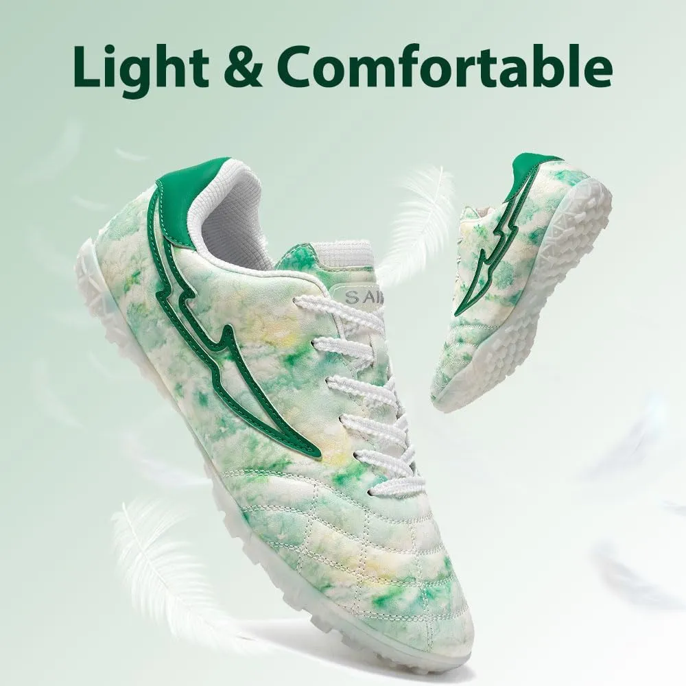 Mens Football Boots Astro Turf, Teenager Football Shoes, Low Top Professional Athletic Kids Football Trainers, Light Up Trainers, TF Anti-Slip Comfort Soccer Shoes for Indoor Outdoor