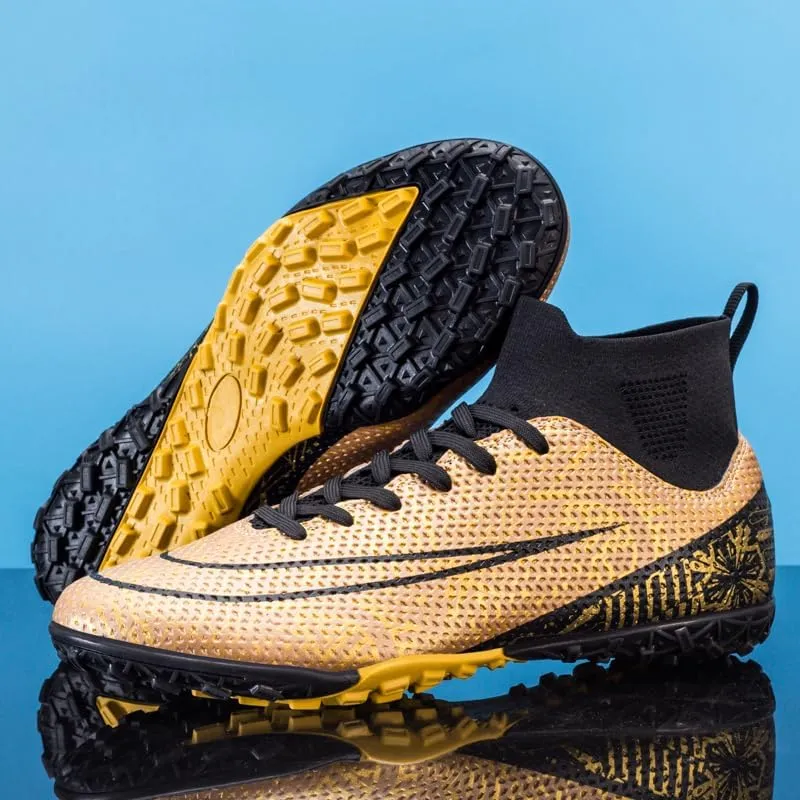 Men's Football Boots Indoor and Outdoor Football Shoes Sports Shoes Futsal Shoes TF Non-Slip Sole high top Football Boots