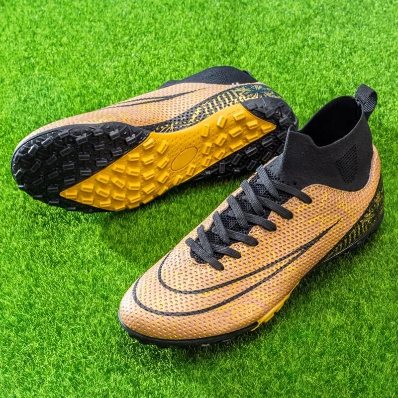 Men's Football Boots Indoor and Outdoor Football Shoes Sports Shoes Futsal Shoes TF Non-Slip Sole high top Football Boots