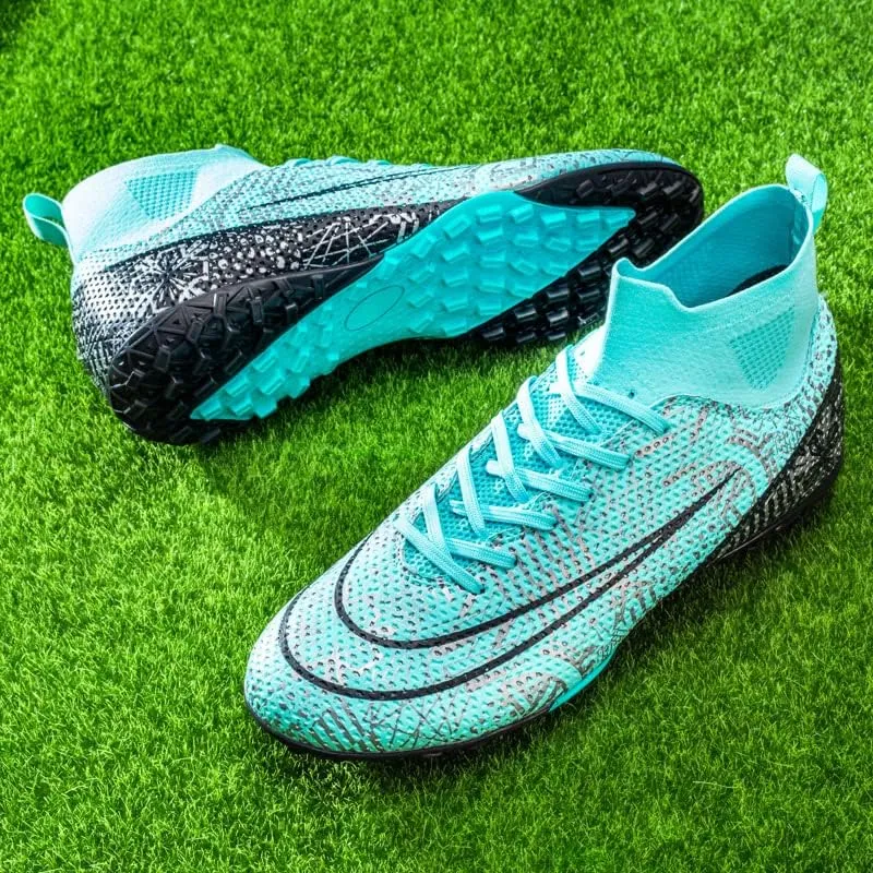 Men's Football Boots Indoor and Outdoor Football Shoes Sports Shoes Futsal Shoes TF Non-Slip Sole high top Football Boots
