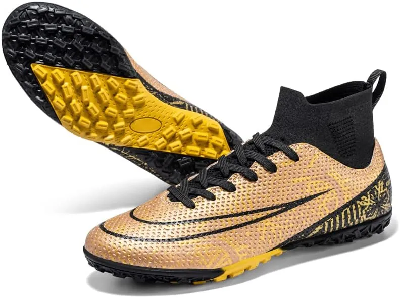 Men's Football Boots Indoor and Outdoor Football Shoes Sports Shoes Futsal Shoes TF Non-Slip Sole high top Football Boots