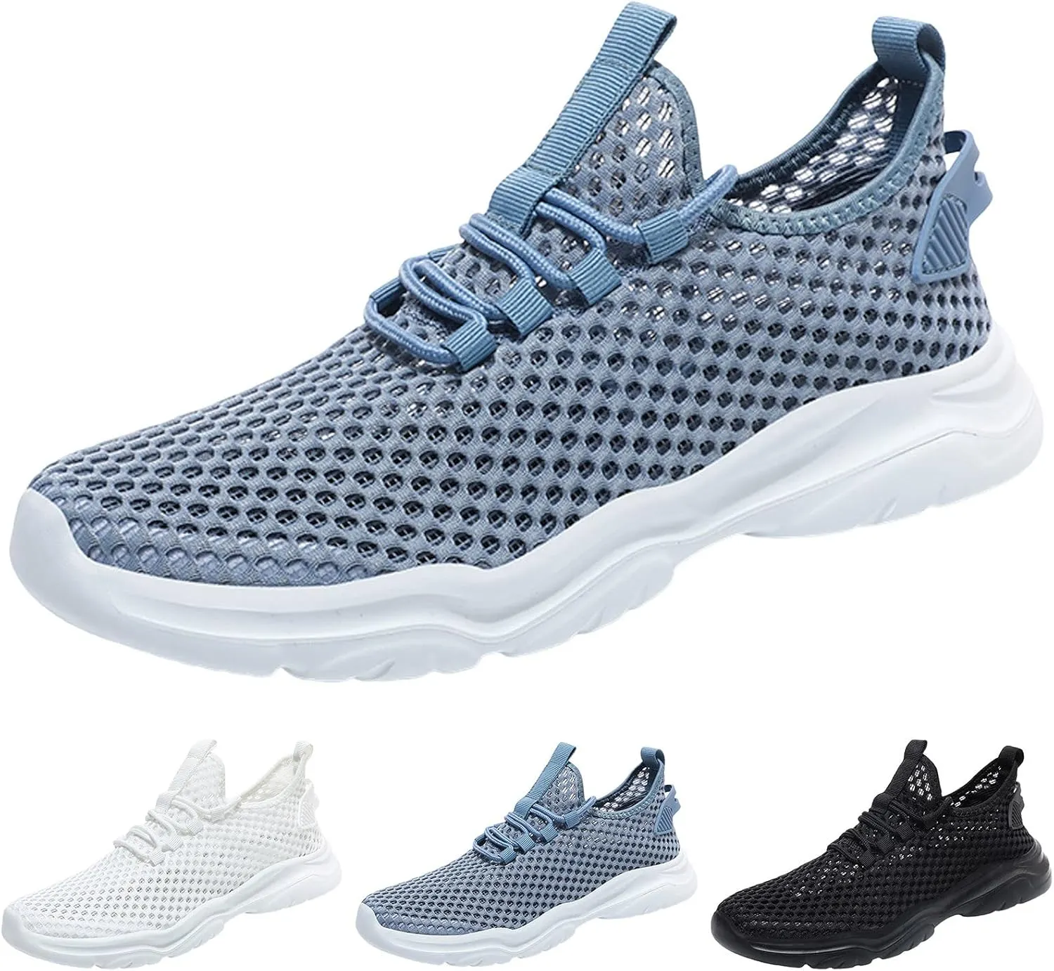 Men's Lightweight Quick Drying Water Shoes Gym Athletic Sport Walking Shoes Mesh Hollow Breathable Cushion Sneakers