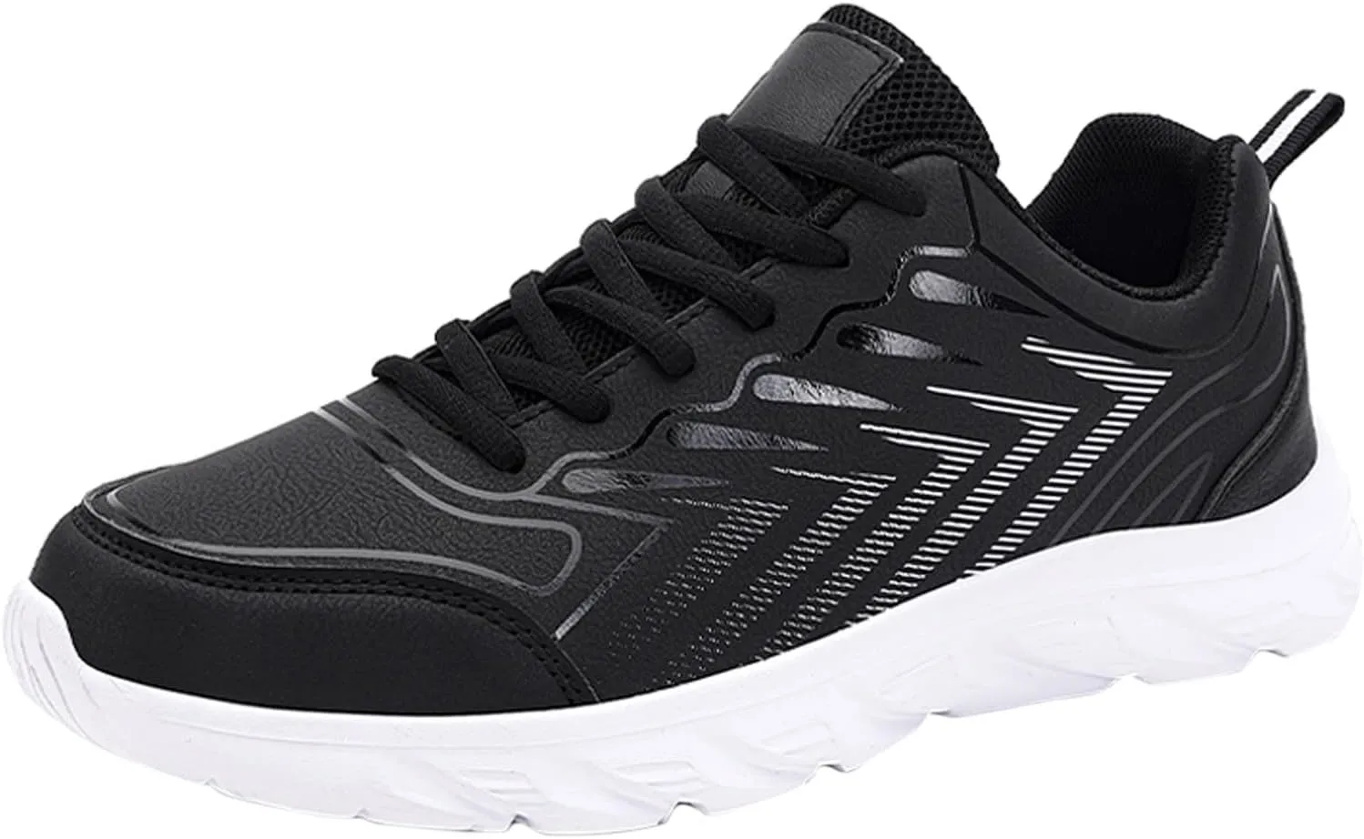 Mens Shoes Casual Leather Laace Up Solid Casual Fashion Simple Running Shoes Mens Sneaker