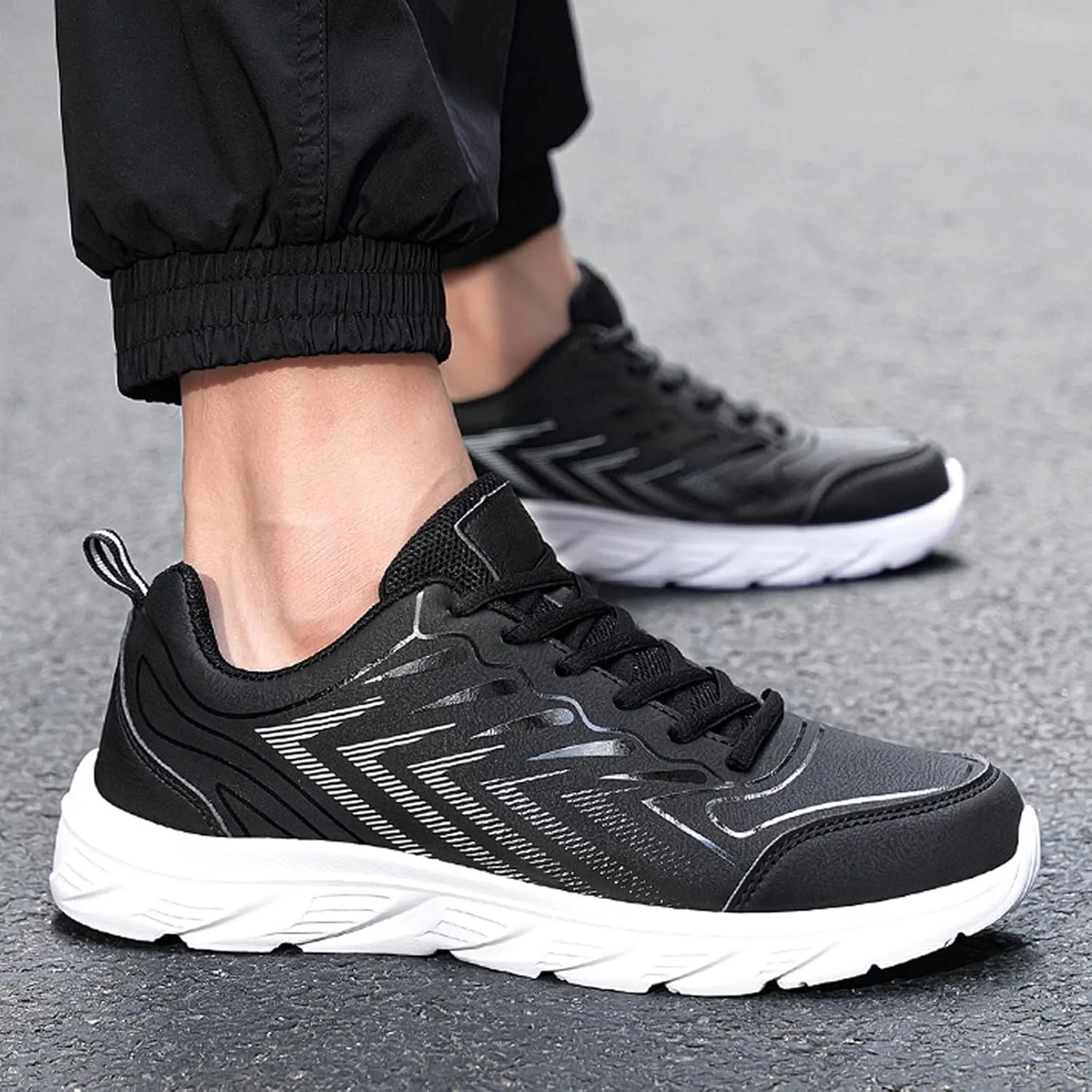 Mens Shoes Casual Leather Laace Up Solid Casual Fashion Simple Running Shoes Mens Sneaker