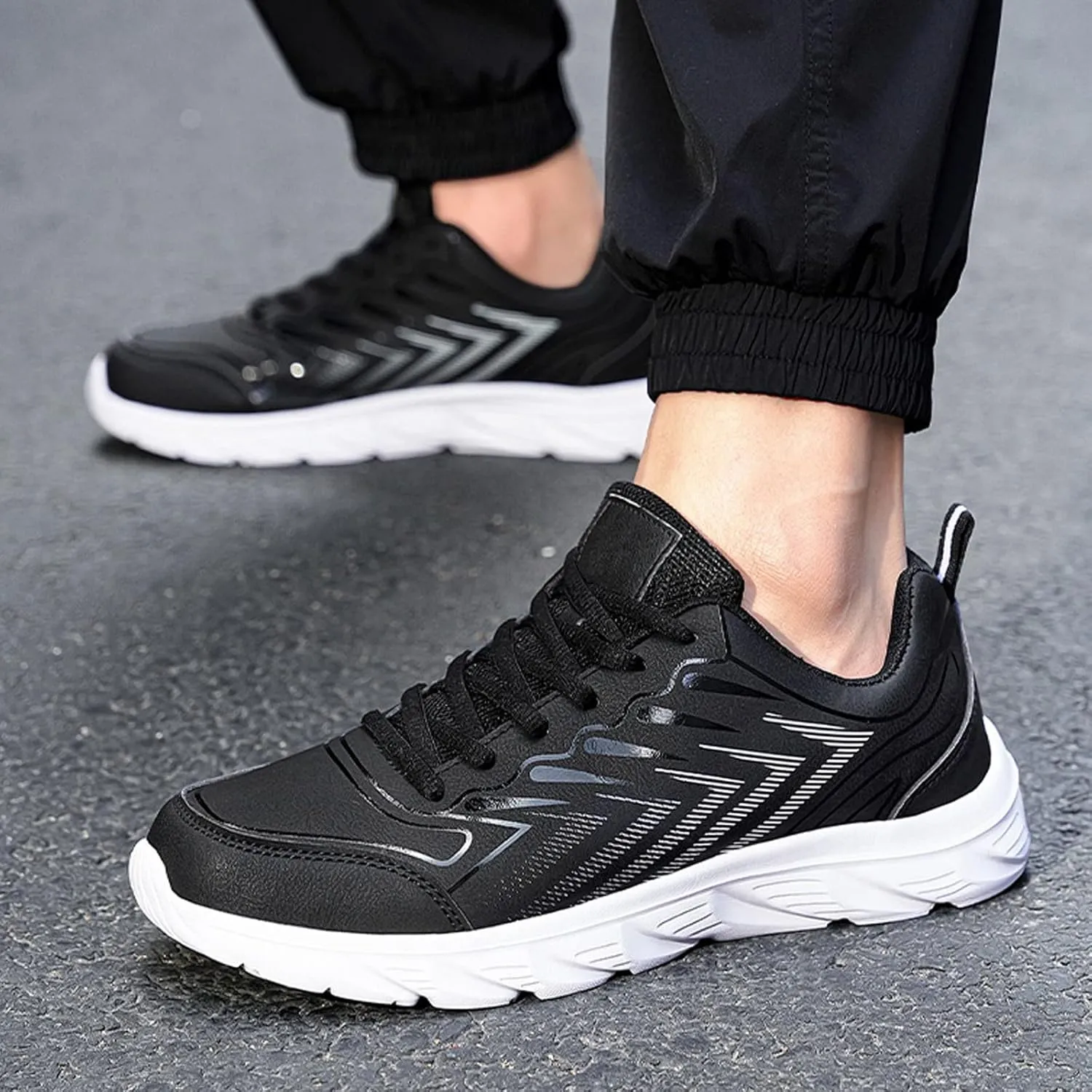 Mens Shoes Casual Leather Laace Up Solid Casual Fashion Simple Running Shoes Mens Sneaker