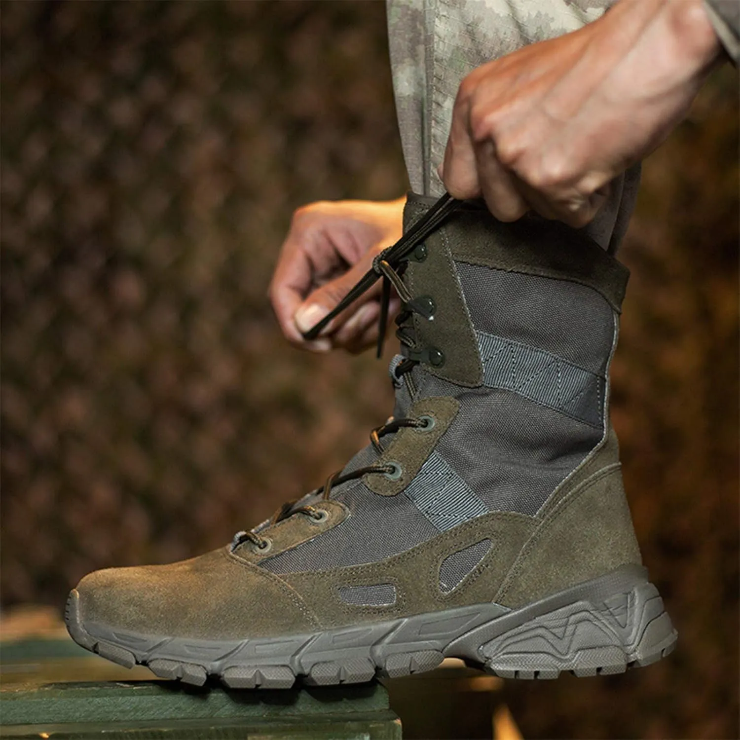 Men's Tactical Boots Breathable Climbing Work Men Ankle Boots, for Hiking, Hunting, Working, Walking