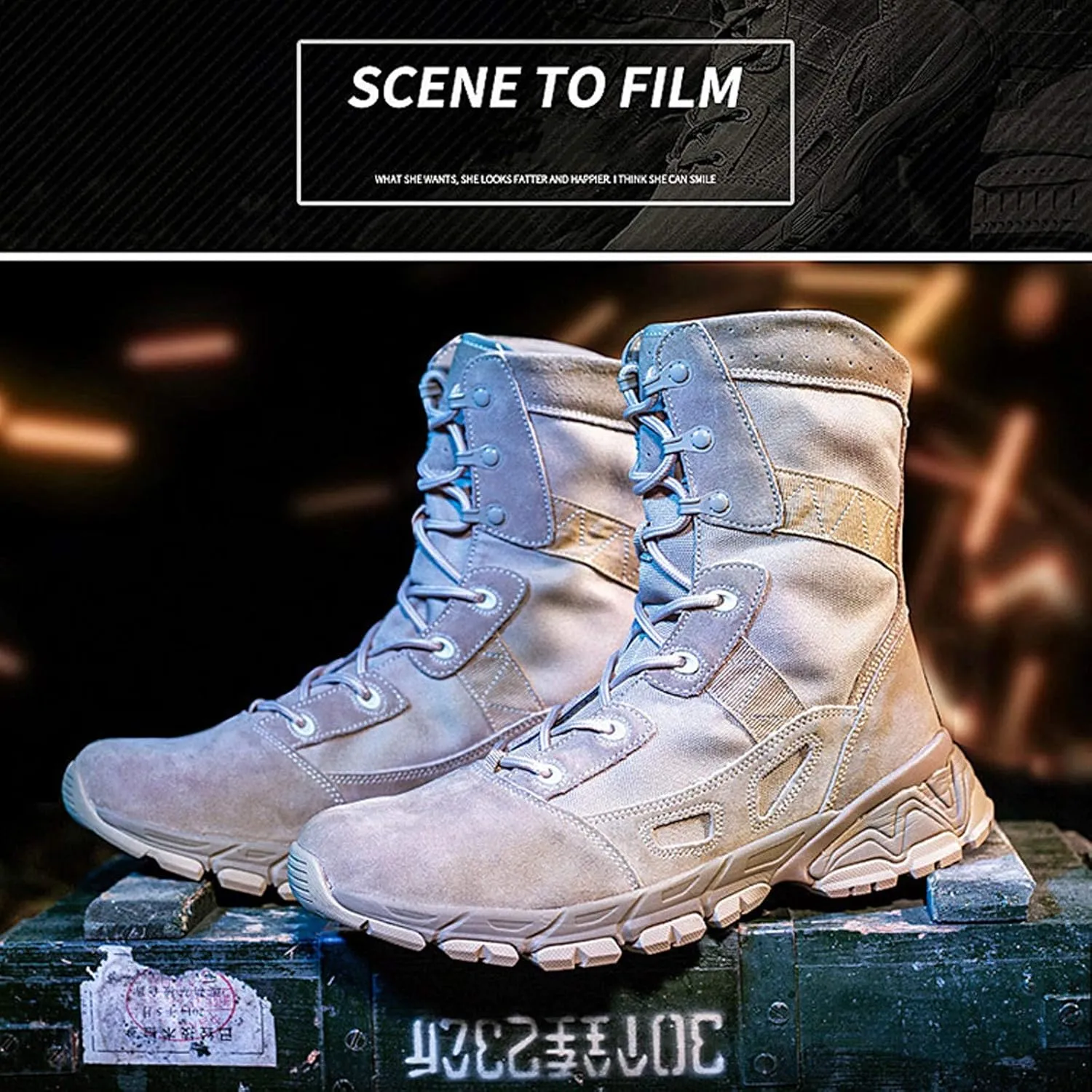 Men's Tactical Boots Breathable Climbing Work Men Ankle Boots, for Hiking, Hunting, Working, Walking