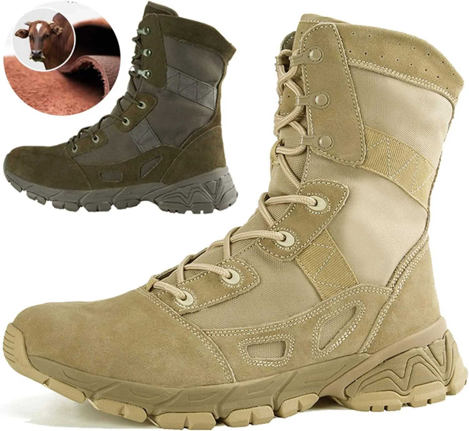 Men's Tactical Boots Breathable Climbing Work Men Ankle Boots, for Hiking, Hunting, Working, Walking