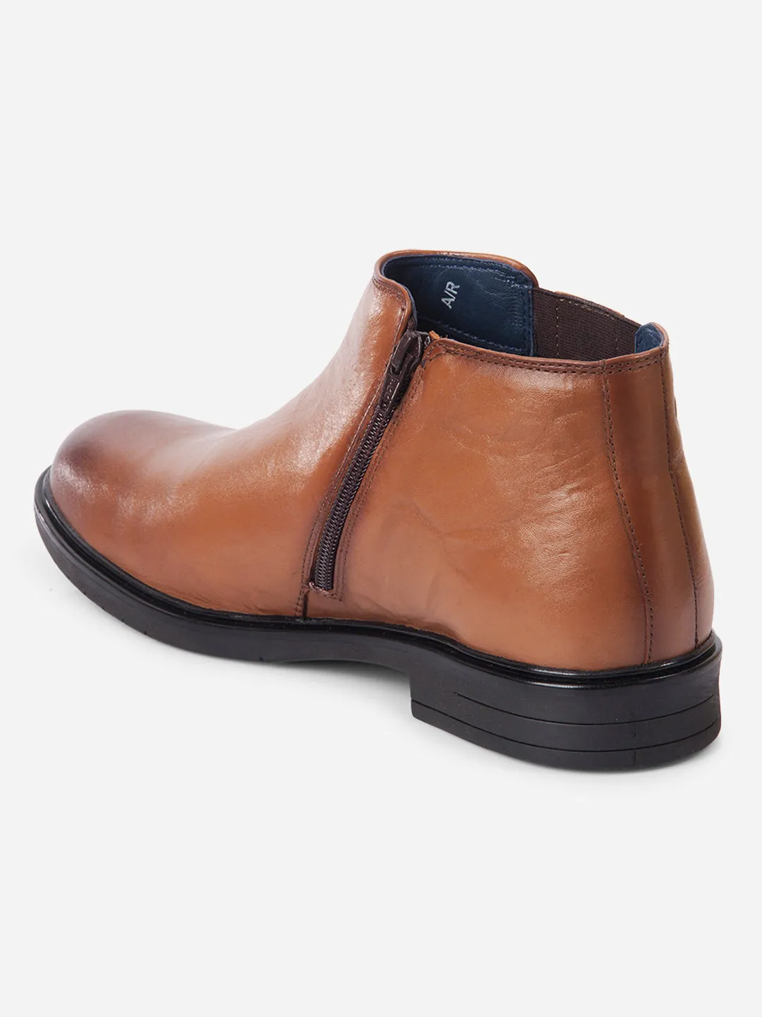 Men's Tan Round Toe Casual Slip On Boots (ID2273)