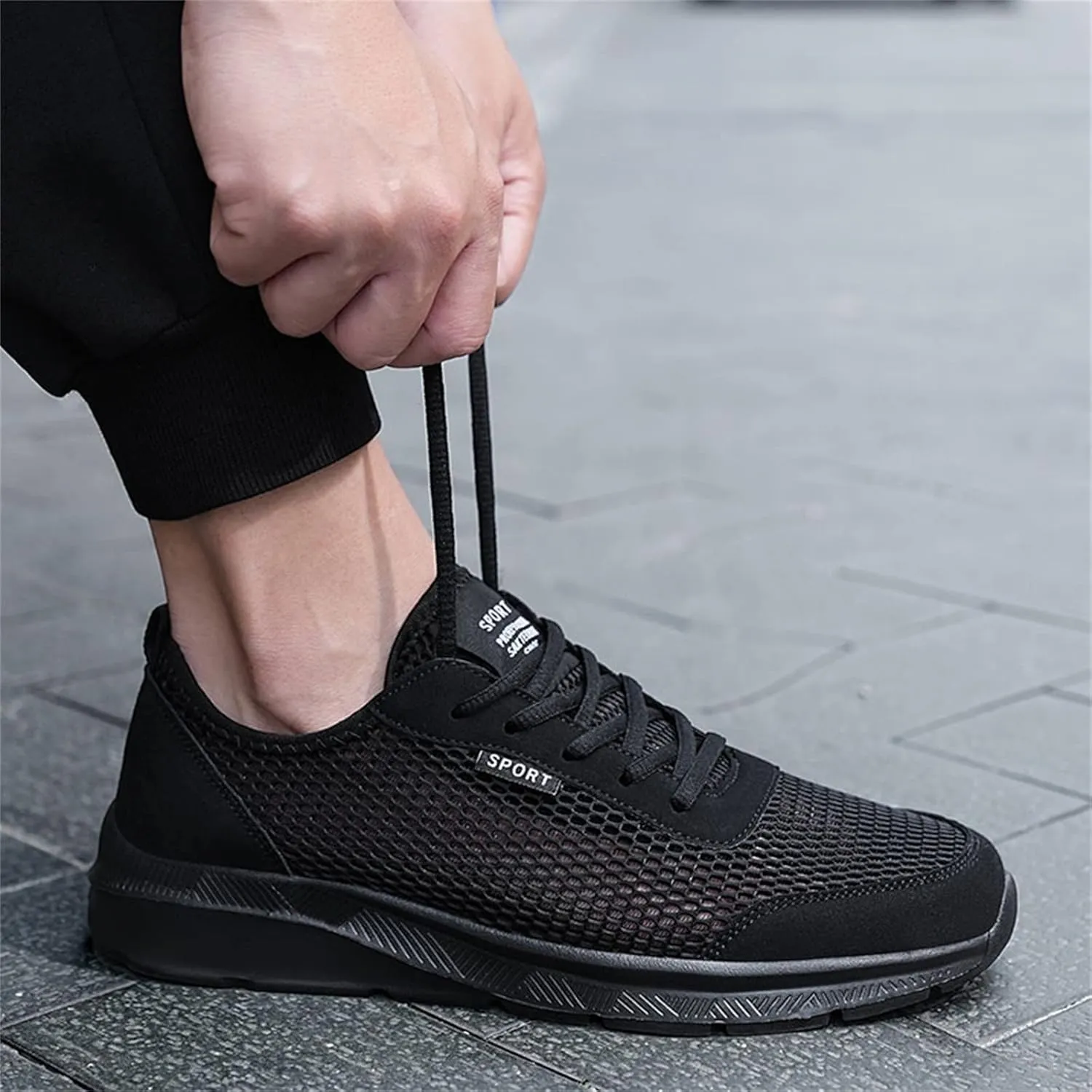 Mens Walking Shoes Non Slip Work Shoes Lightweight Non Slip Running Shoes Breathable Mesh Sneakers for Tennis