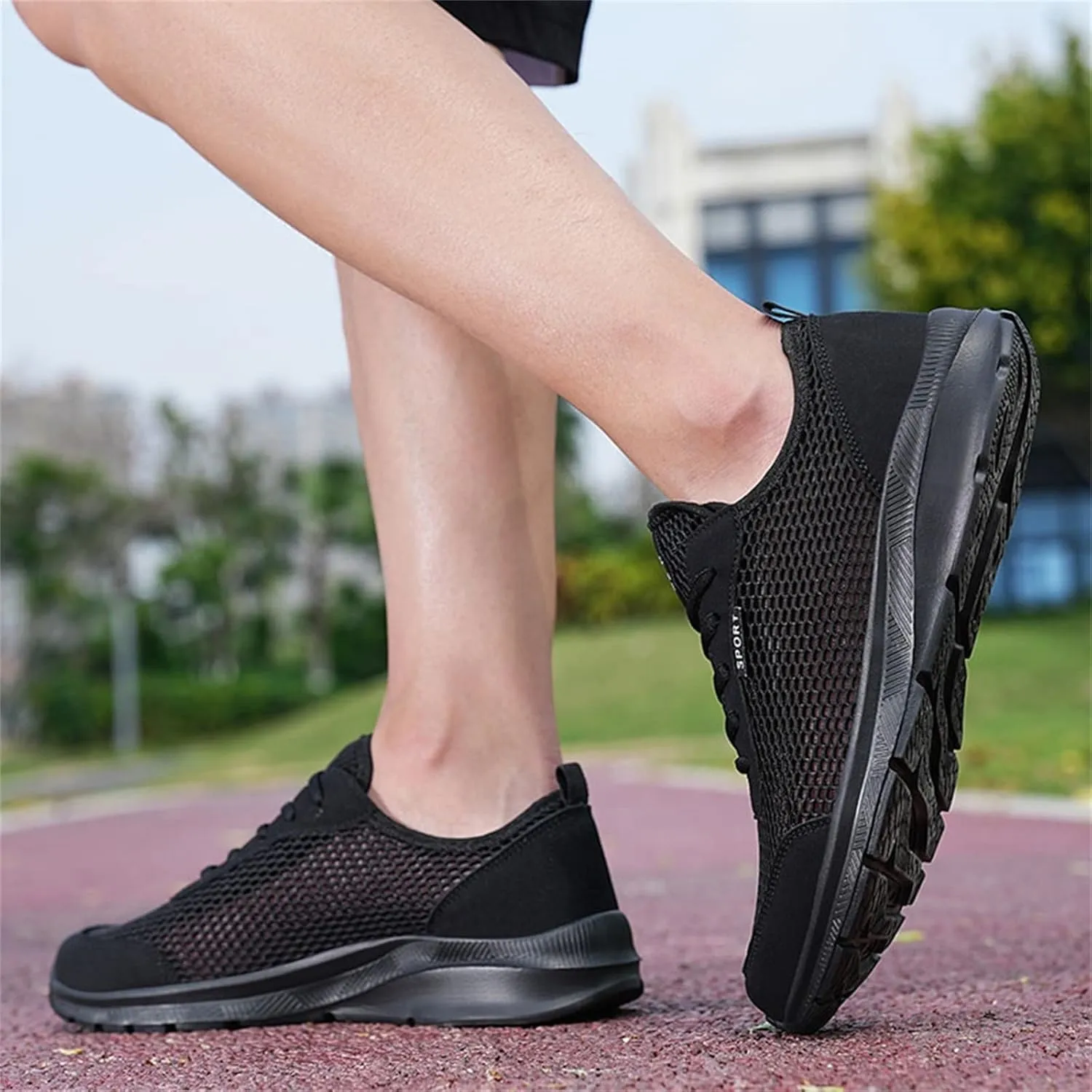 Mens Walking Shoes Non Slip Work Shoes Lightweight Non Slip Running Shoes Breathable Mesh Sneakers for Tennis