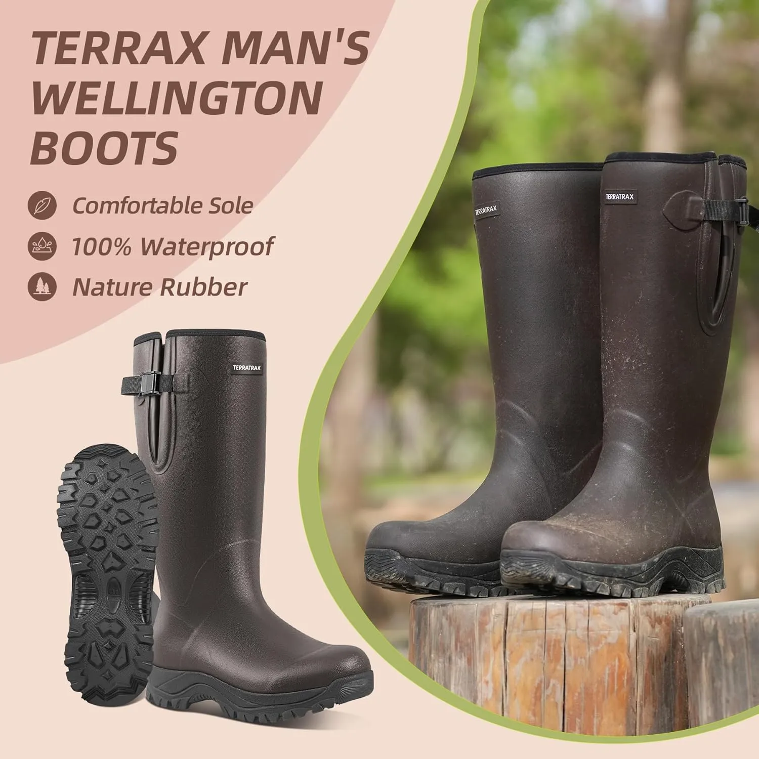 Men??s Wellington Shoes Waterproof Insulated Hunting Rubber Boots ?C Combining durability and elegance. Ideal for various occasions. Step out in confidence All season