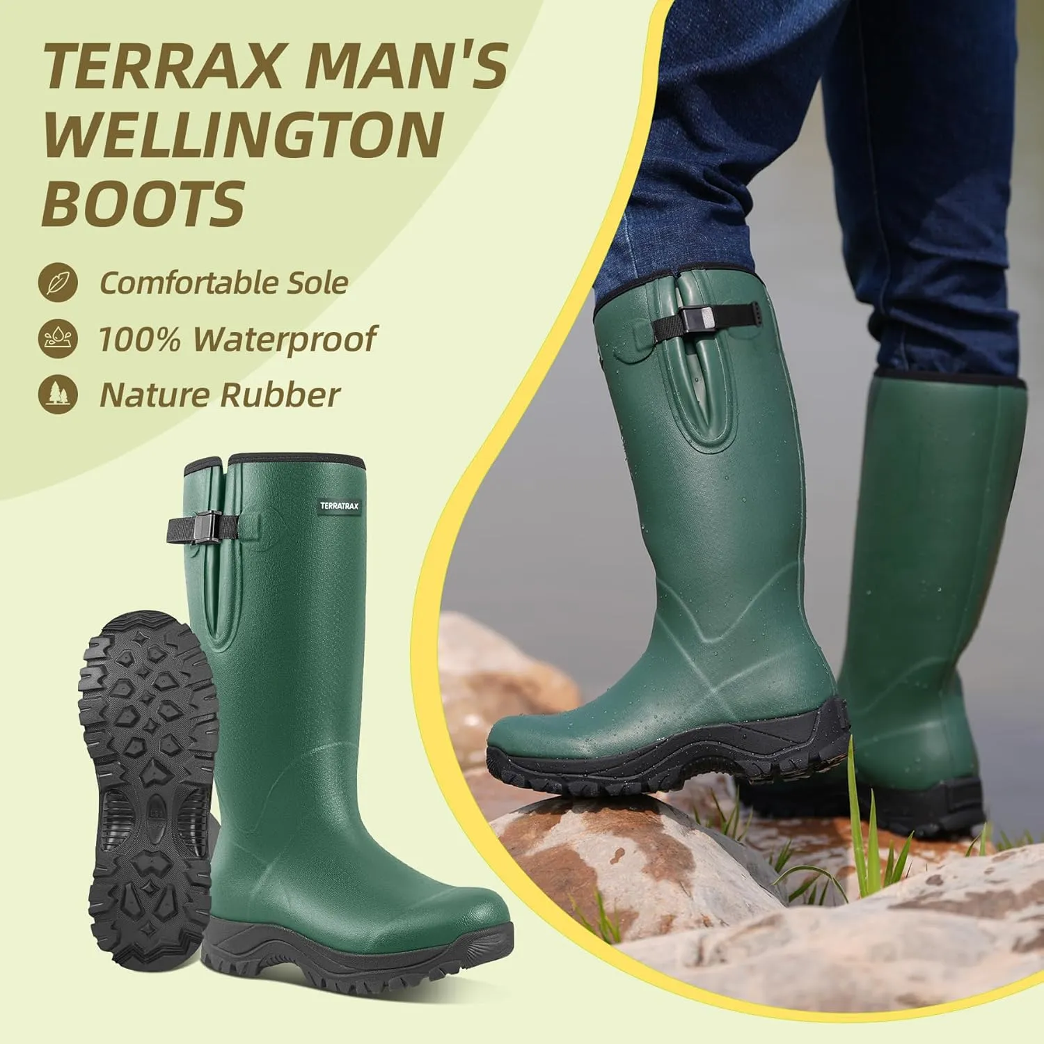 Men??s Wellington Shoes Waterproof Insulated Hunting Rubber Boots ?C Combining durability and elegance. Ideal for various occasions. Step out in confidence All season