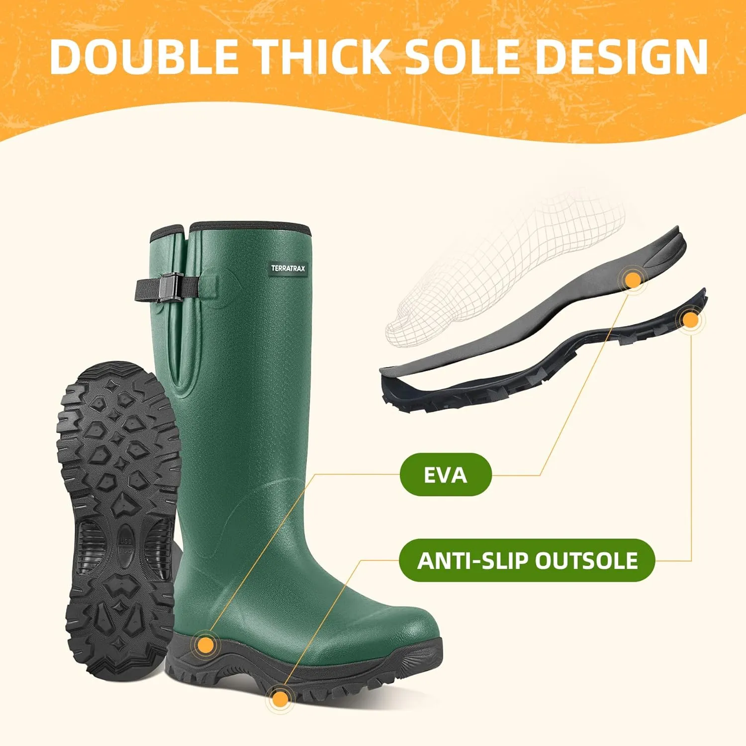 Men??s Wellington Shoes Waterproof Insulated Hunting Rubber Boots ?C Combining durability and elegance. Ideal for various occasions. Step out in confidence All season
