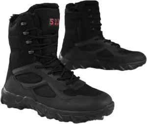 Men's Winter Warm High Top Side Zip Military Durable Boots, Resistant Combat Sneakers Shoes Wide Toe Box, Waterproof Combat Tactical Boots, for Hiking, Motorcycle, Army Training