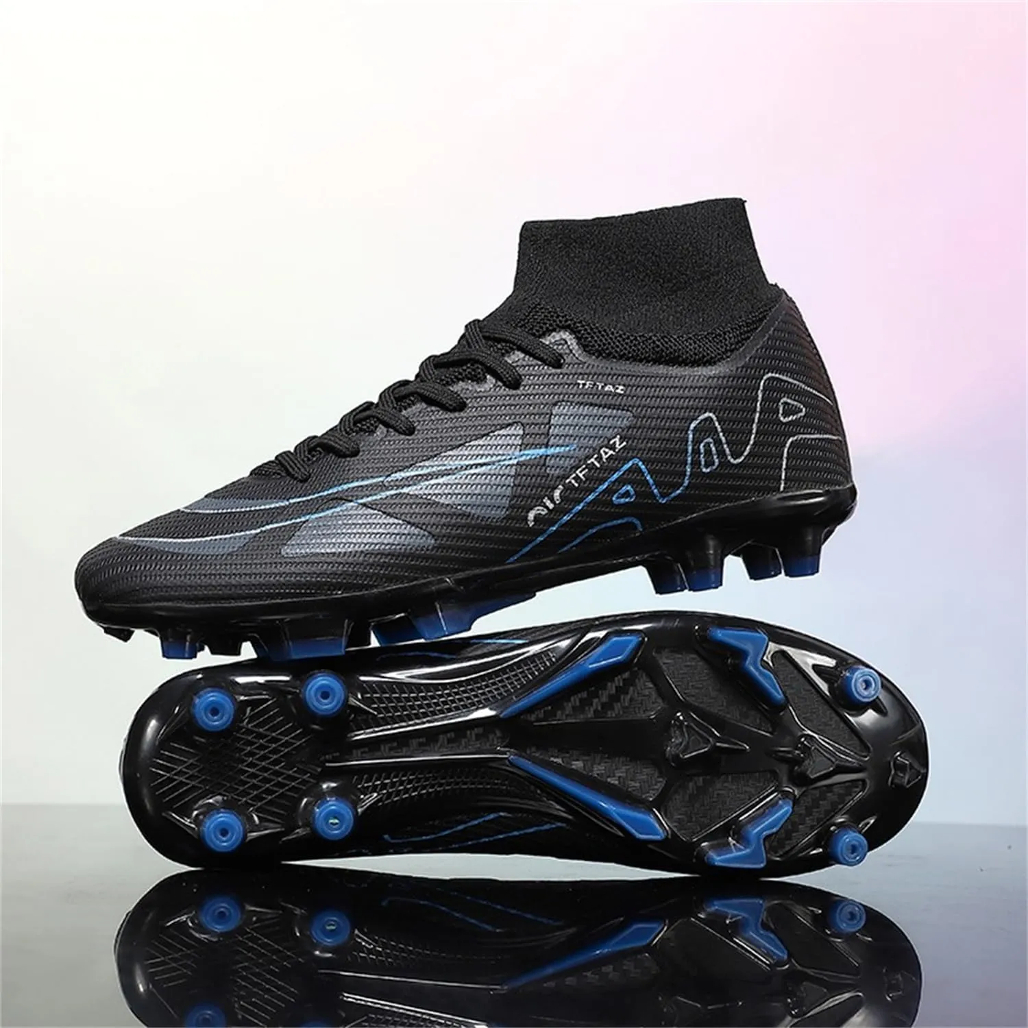 Mens Womens Soccer Cleats Football Boots High Ankle Turf Soccer Shoes Indoor Football Cleats AGFG Training Sneakers Wide