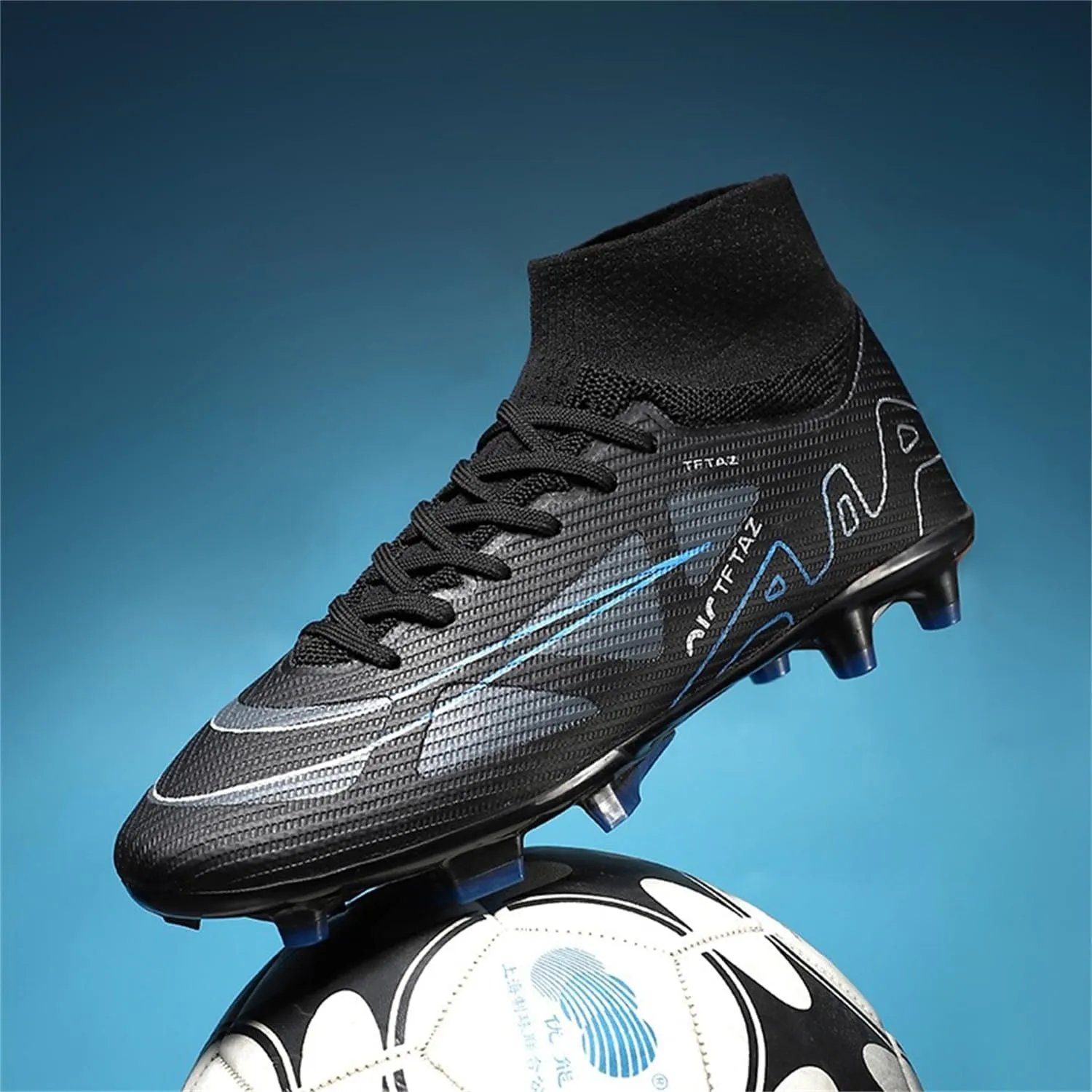 Mens Womens Soccer Cleats Football Boots High Ankle Turf Soccer Shoes Indoor Football Cleats AGFG Training Sneakers Wide