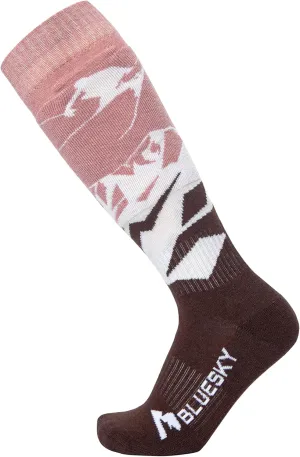Merino Wool Ski Socks/Hiking Socks for Men&Women, Sportsman (Purple Red Large)