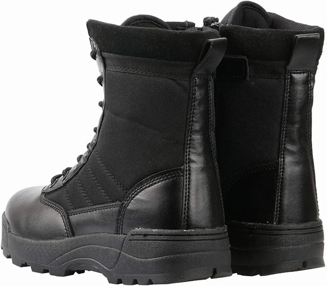 Military Leather Boots for Men, Outdoor Tactical Boots, Non-Slip Wearable Hiking Shoes, Comfortable Breathable