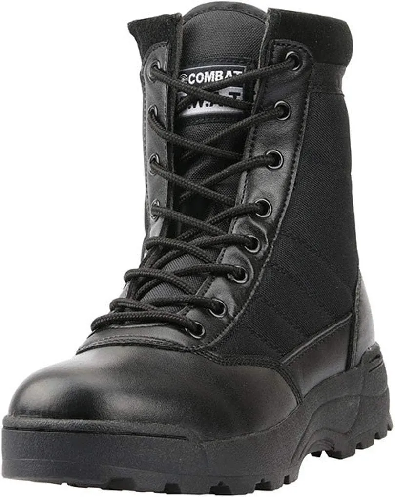 Military Leather Boots for Men, Outdoor Tactical Boots, Non-Slip Wearable Hiking Shoes, Comfortable Breathable