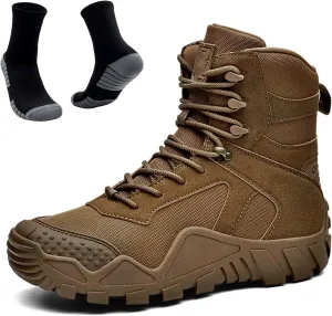 Military Tactical Boots for Men | Waterproof, Slip-Resistant, Breathable Combat Boots for Hiking, Trekking, & Work