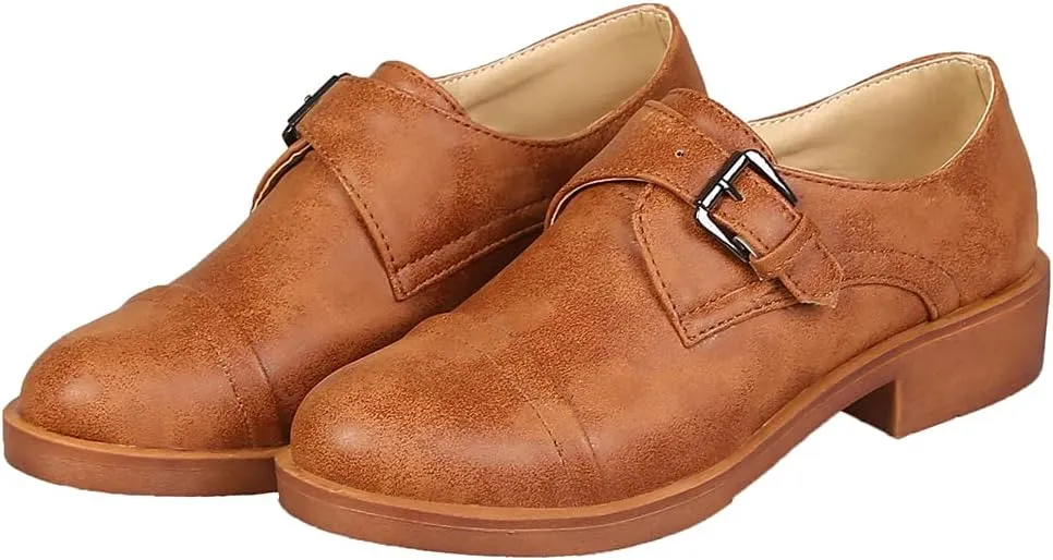 MIOKE Women's Casual Flat Oxford Shoes Suede Round Toe Comfort Low Heel Zipper Walking Oxfords Loafers