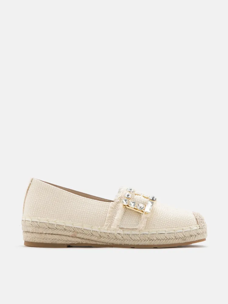 Nancy Crystal Embellished Buckle Espadrilles
