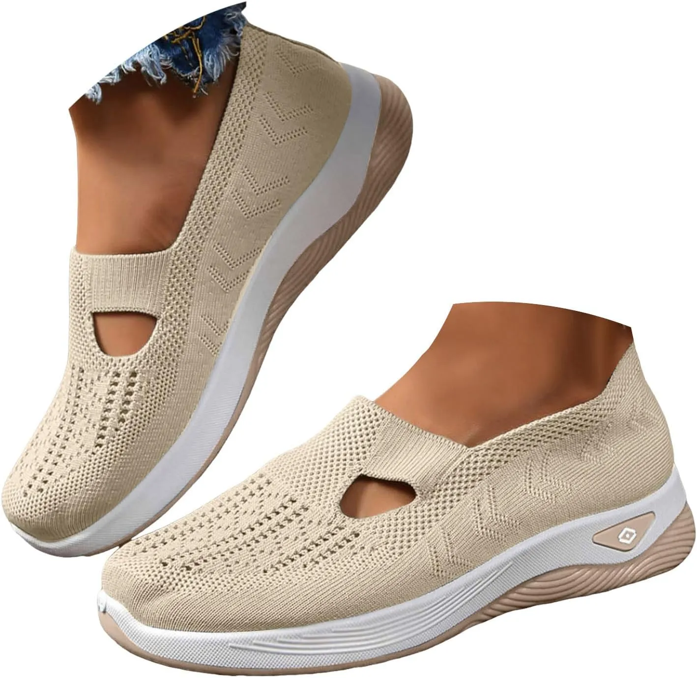Orthopedic Walking Shoes for Women 2025,Womens Wide Width Breathable Comfortable Slip on Sneakers Non Slip Lightweight Sneakers